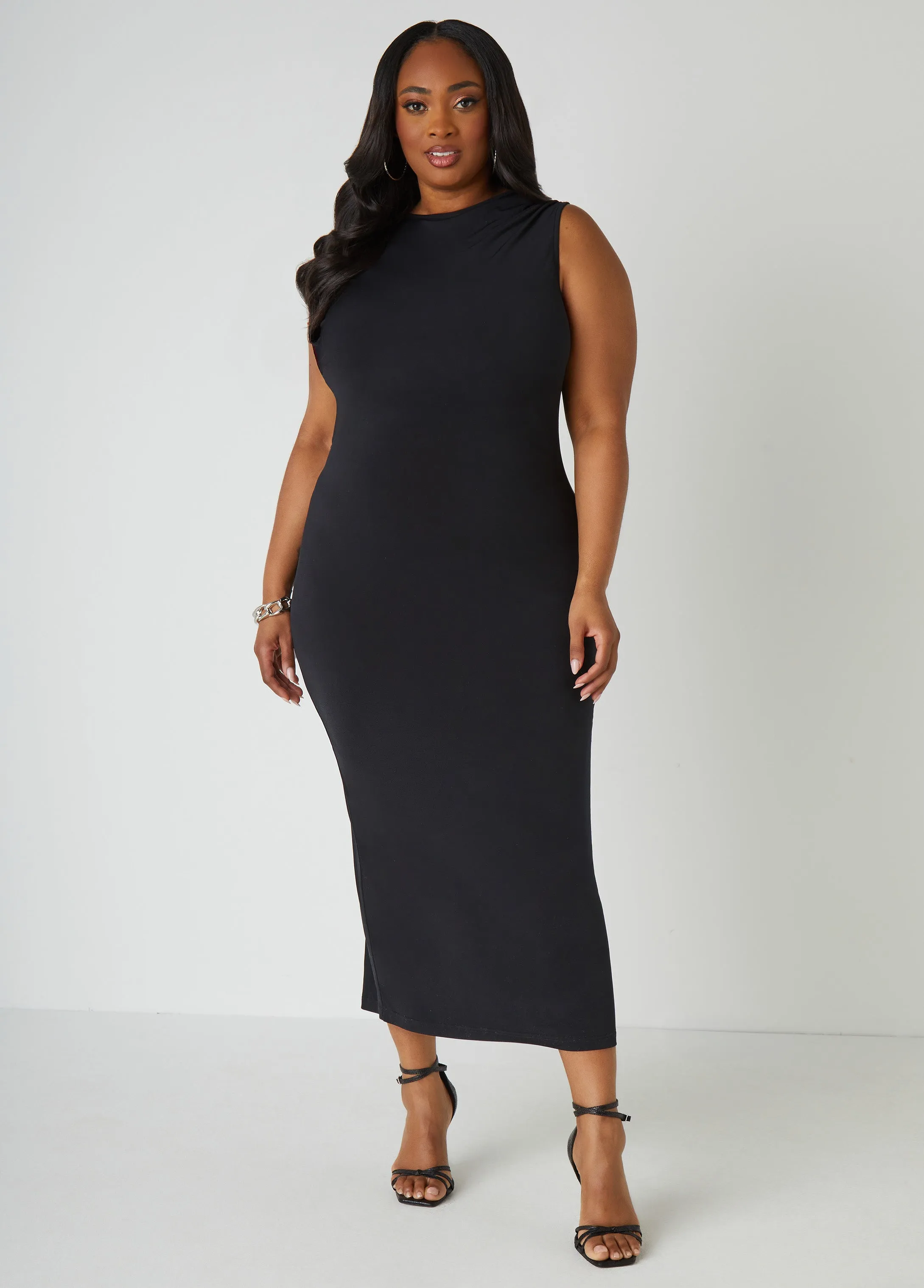 Ruched Knit Maxi Dress sold by Ashley Stewart product image thumbnail 5