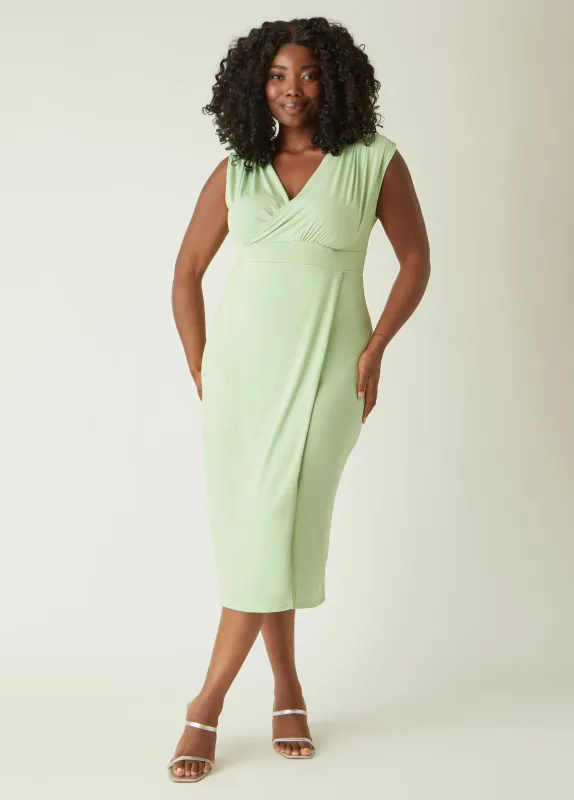 Faux Wrap Midaxi Dress sold by Ashley Stewart