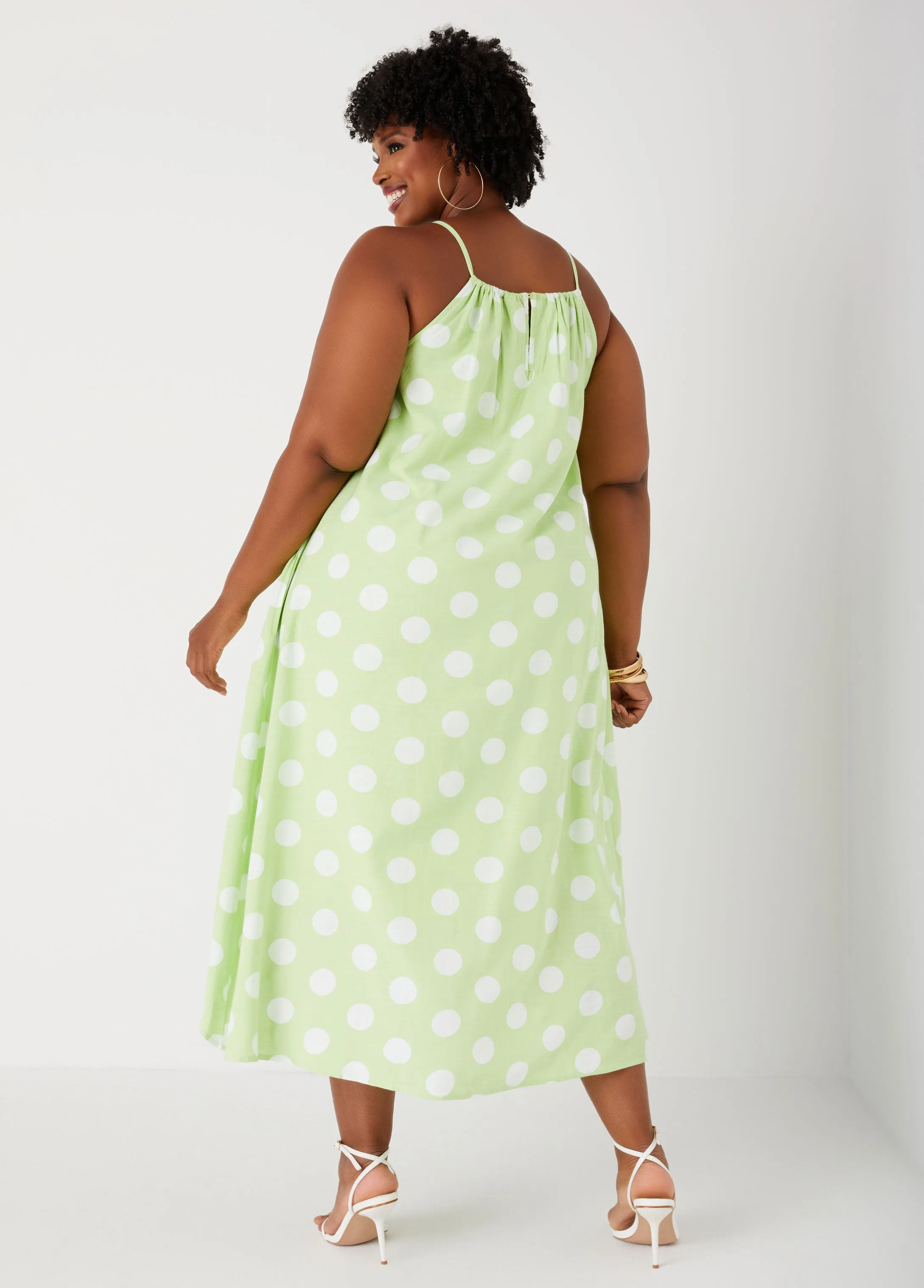 Polka Dot Midi Hi Low Dress sold by Ashley Stewart product image thumbnail 2