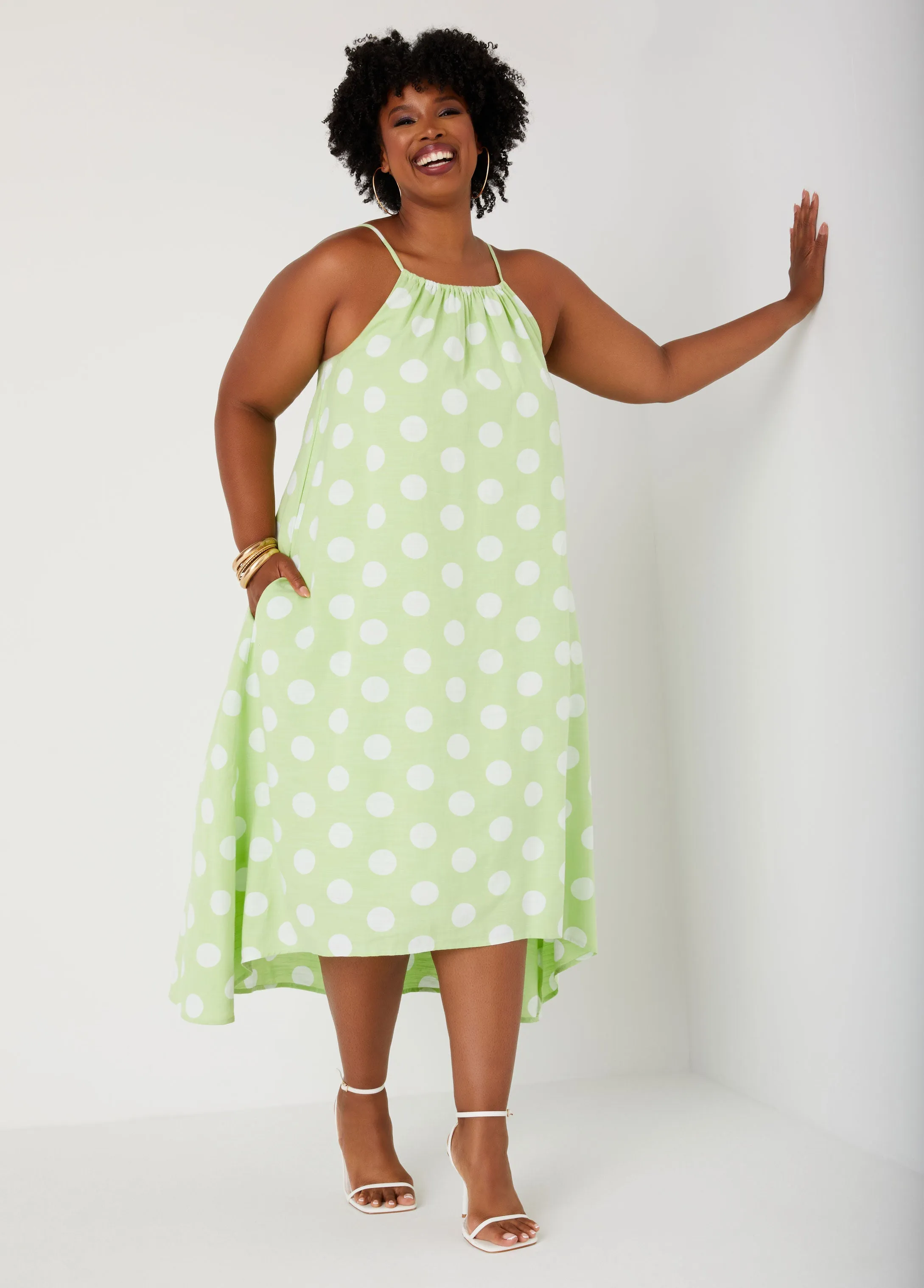 Polka Dot Midi Hi Low Dress sold by Ashley Stewart product image thumbnail 3