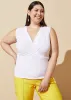 Stretch Knit Faux Wrap Top sold by Ashley Stewart