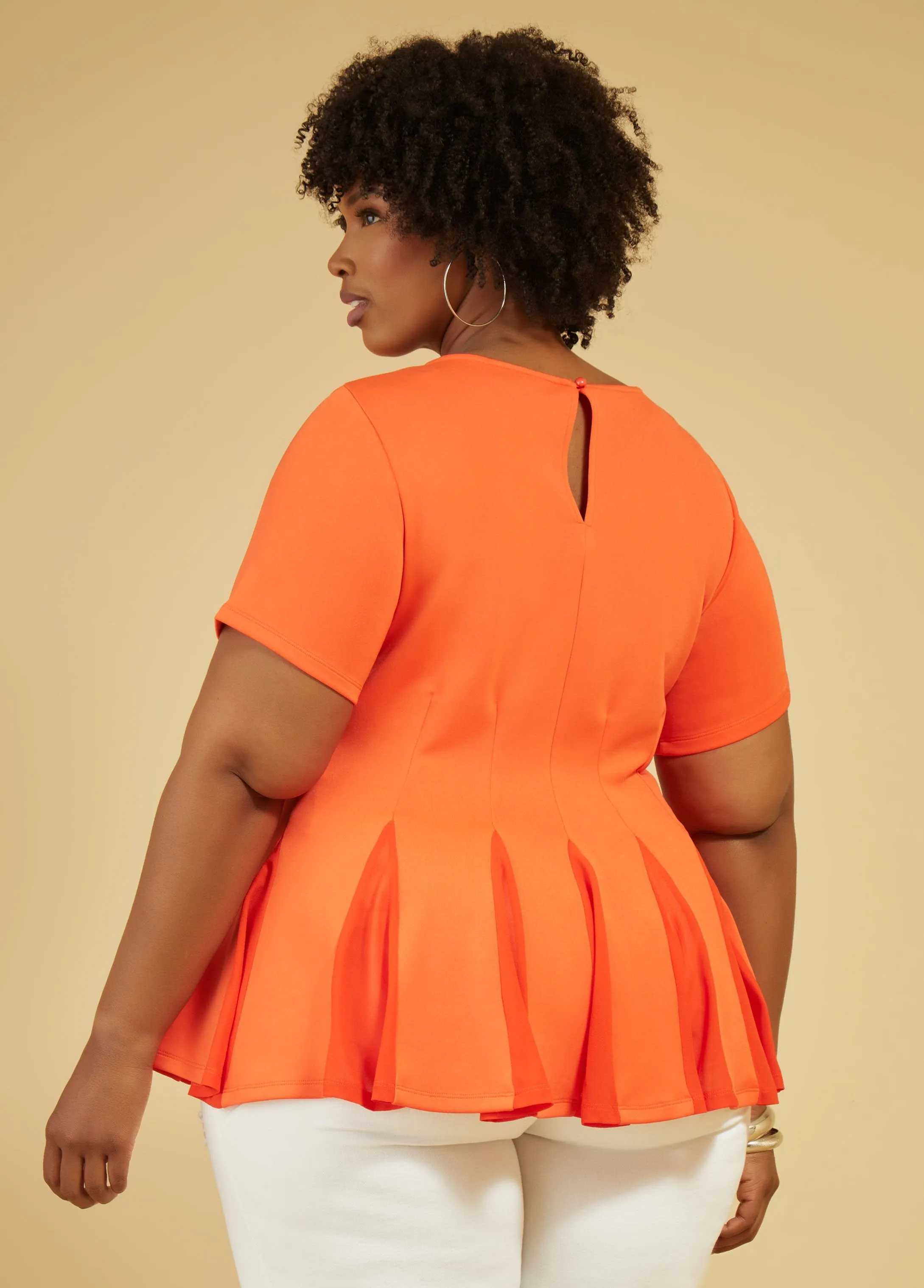 Pleated Peplum Top sold by Ashley Stewart product image thumbnail 5