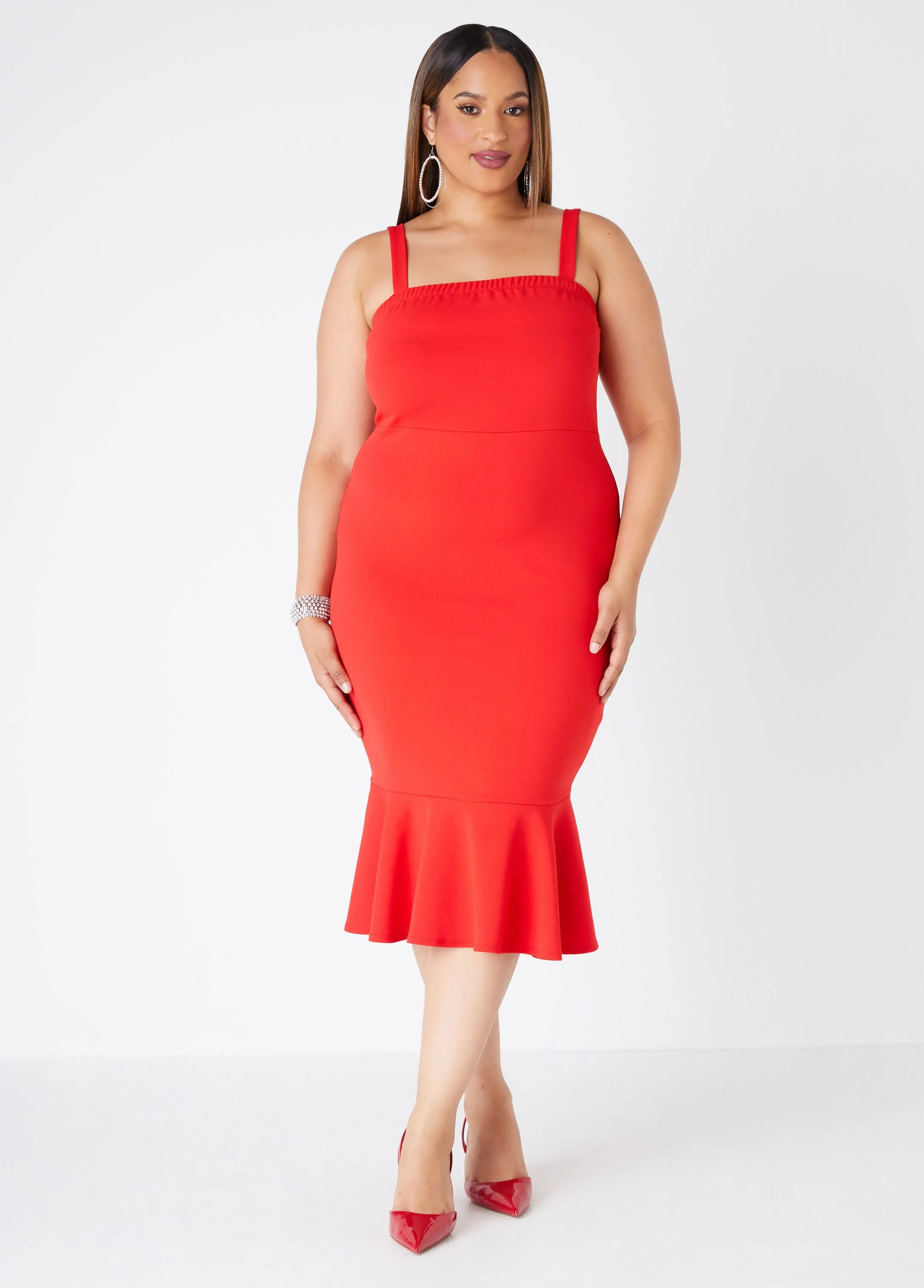 Flounced Bodycon Dress sold by Ashley Stewart