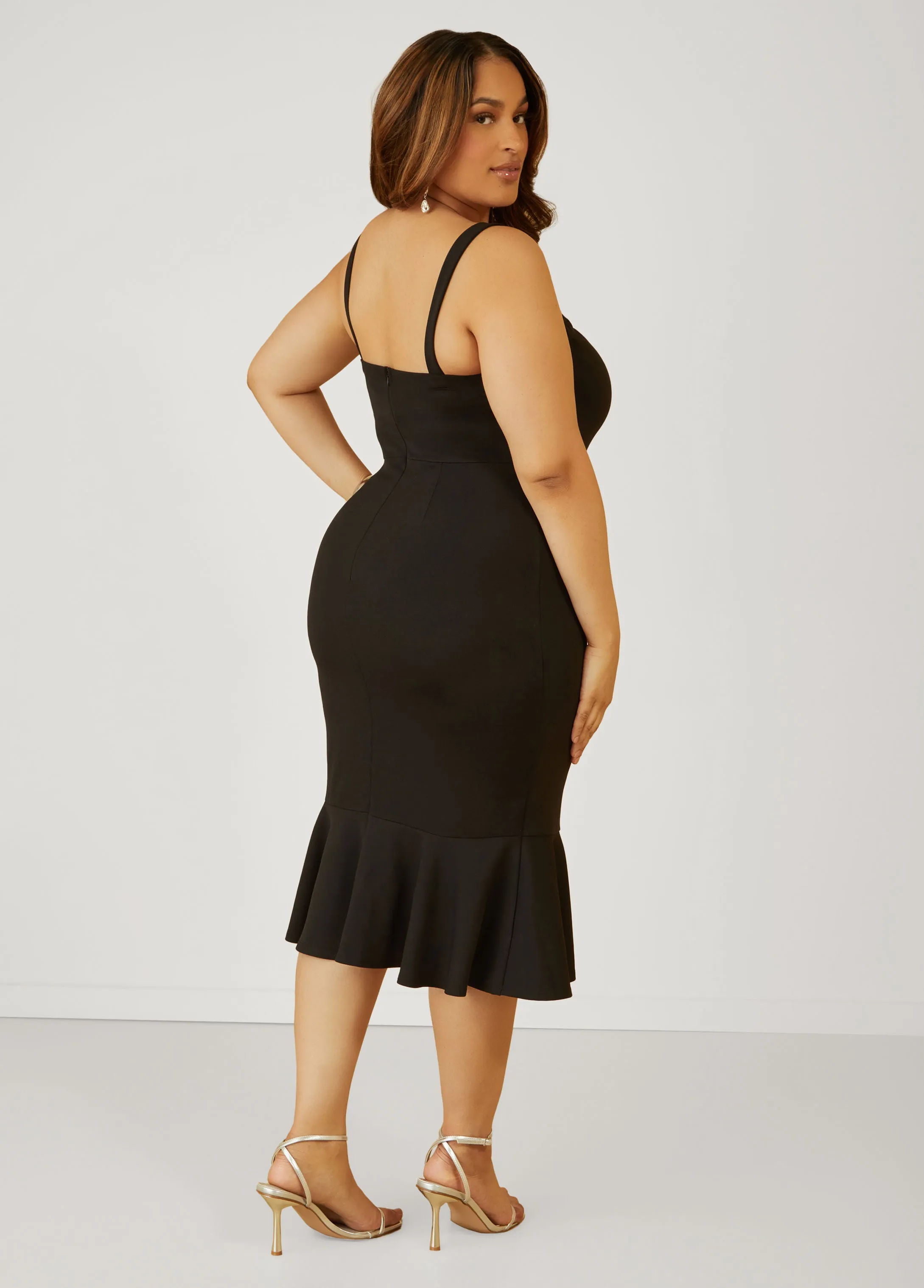 Flounced Bodycon Dress sold by Ashley Stewart product image thumbnail 5