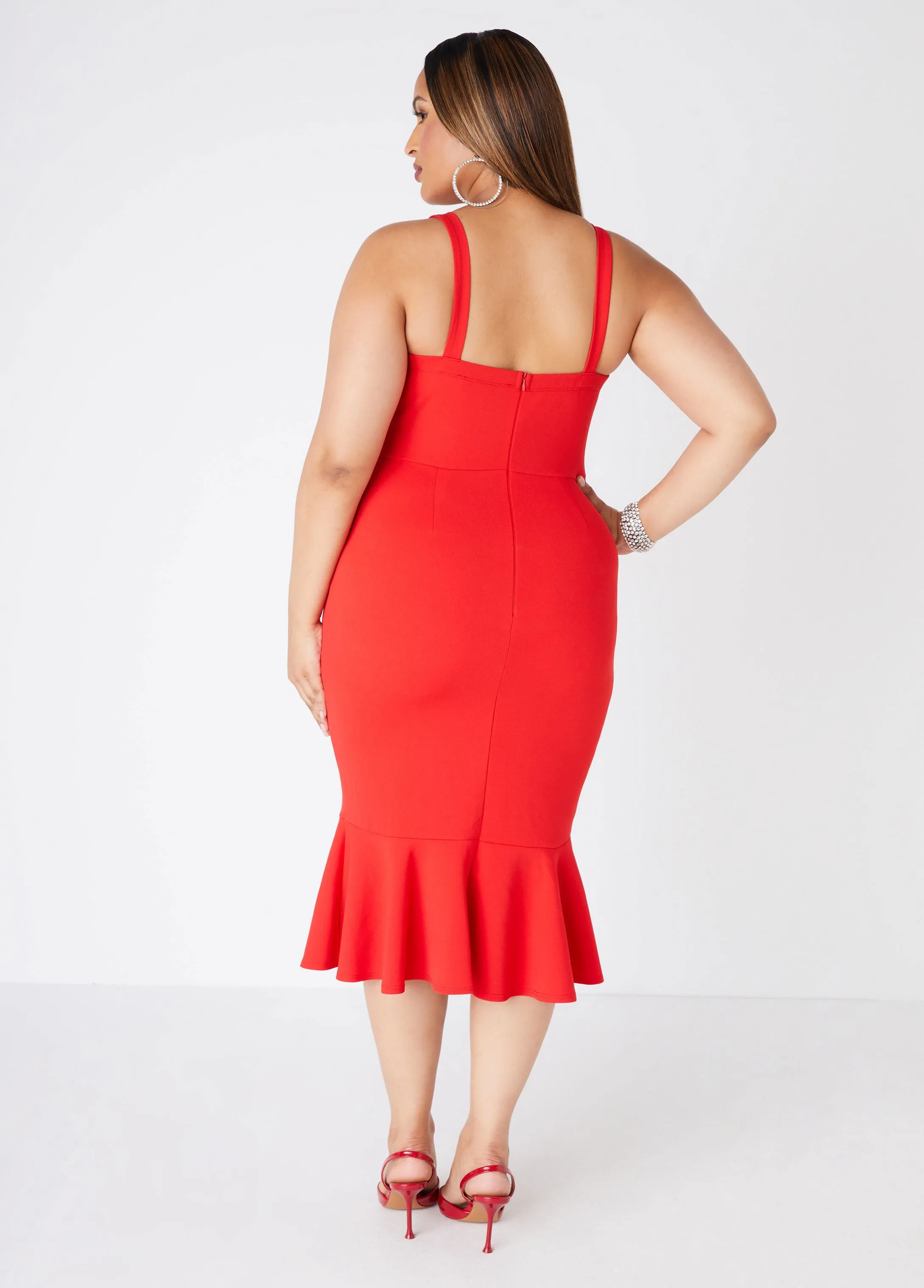 Flounced Bodycon Dress sold by Ashley Stewart product image thumbnail 2