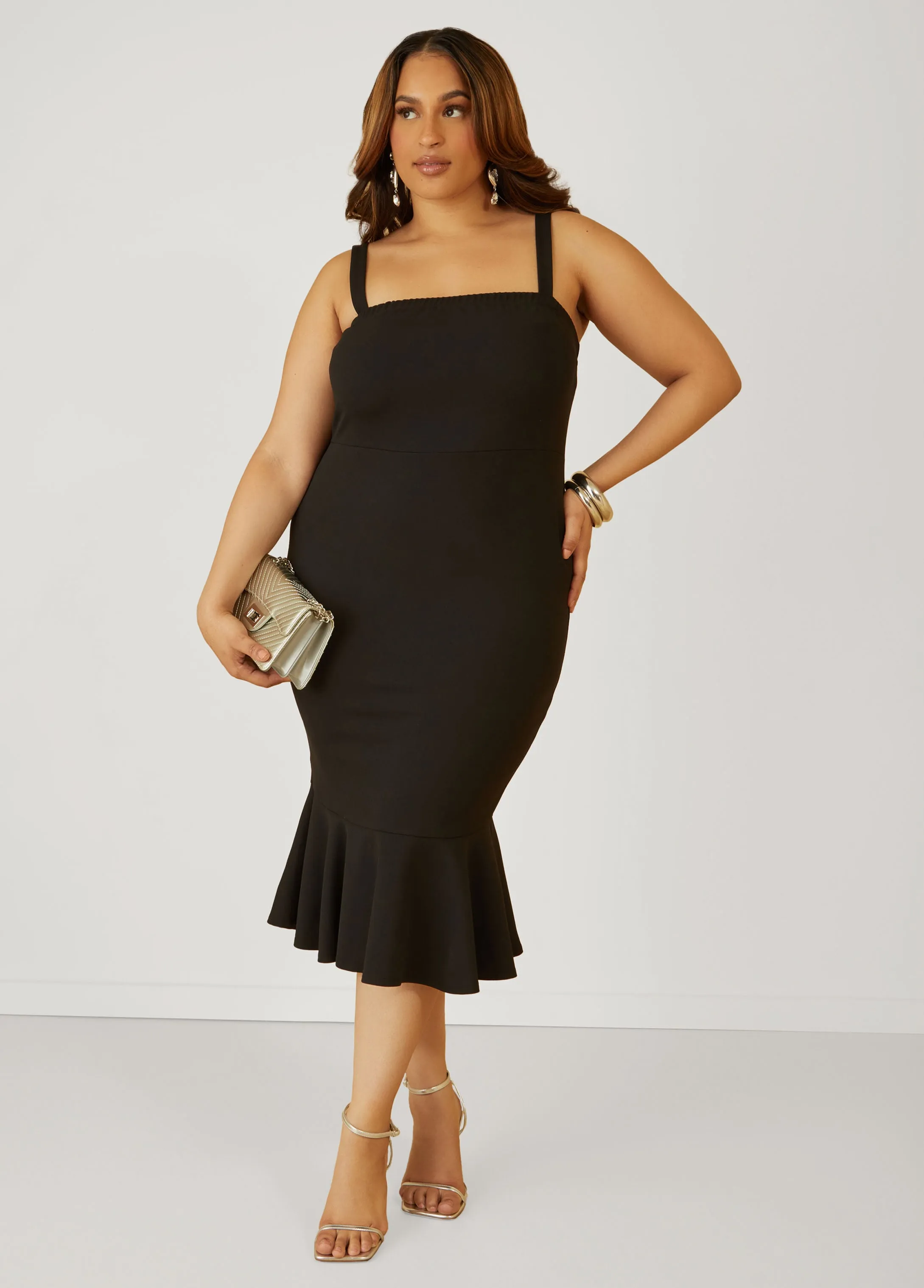 Flounced Bodycon Dress sold by Ashley Stewart product image thumbnail 4
