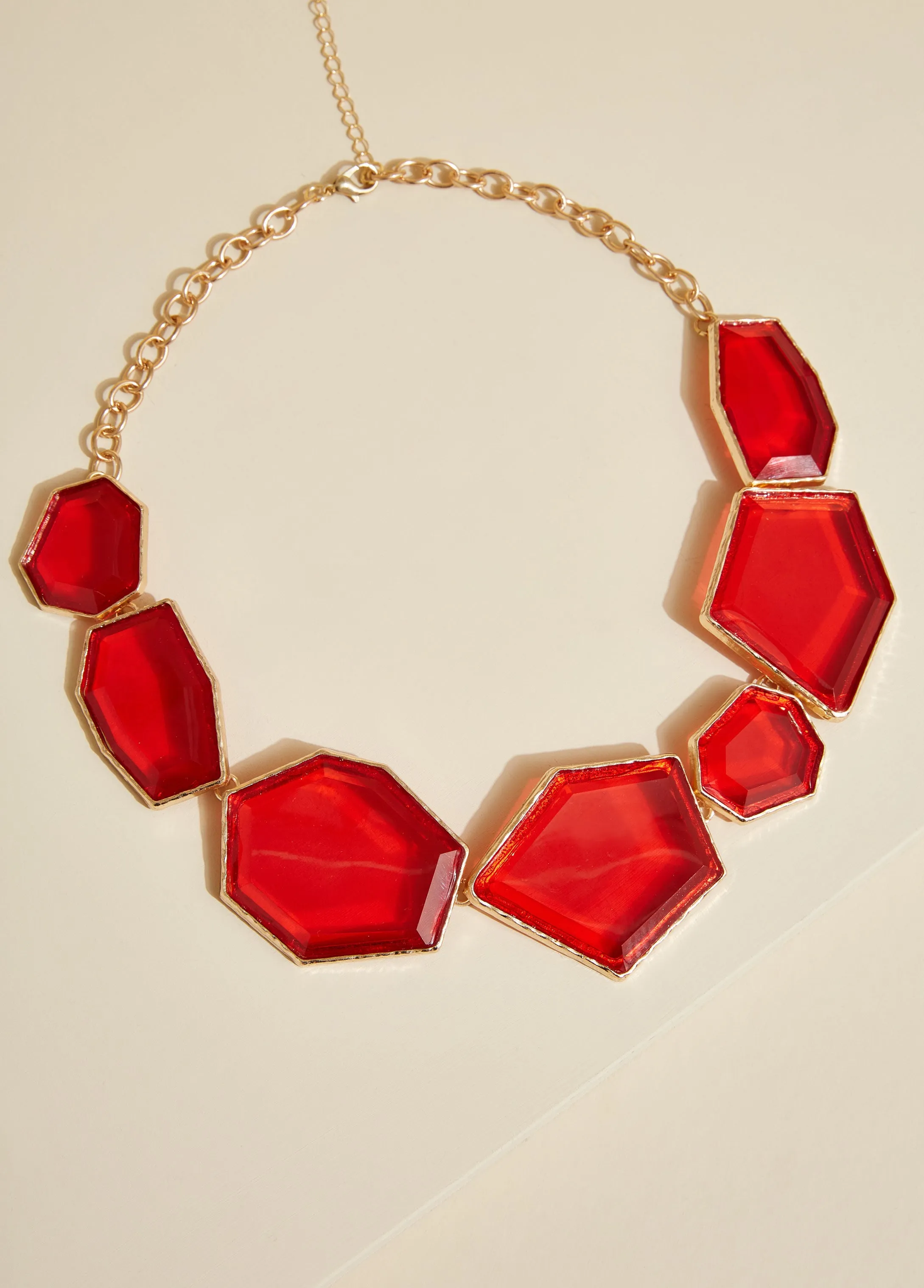 Gold Tone Stone Necklace sold by Ashley Stewart