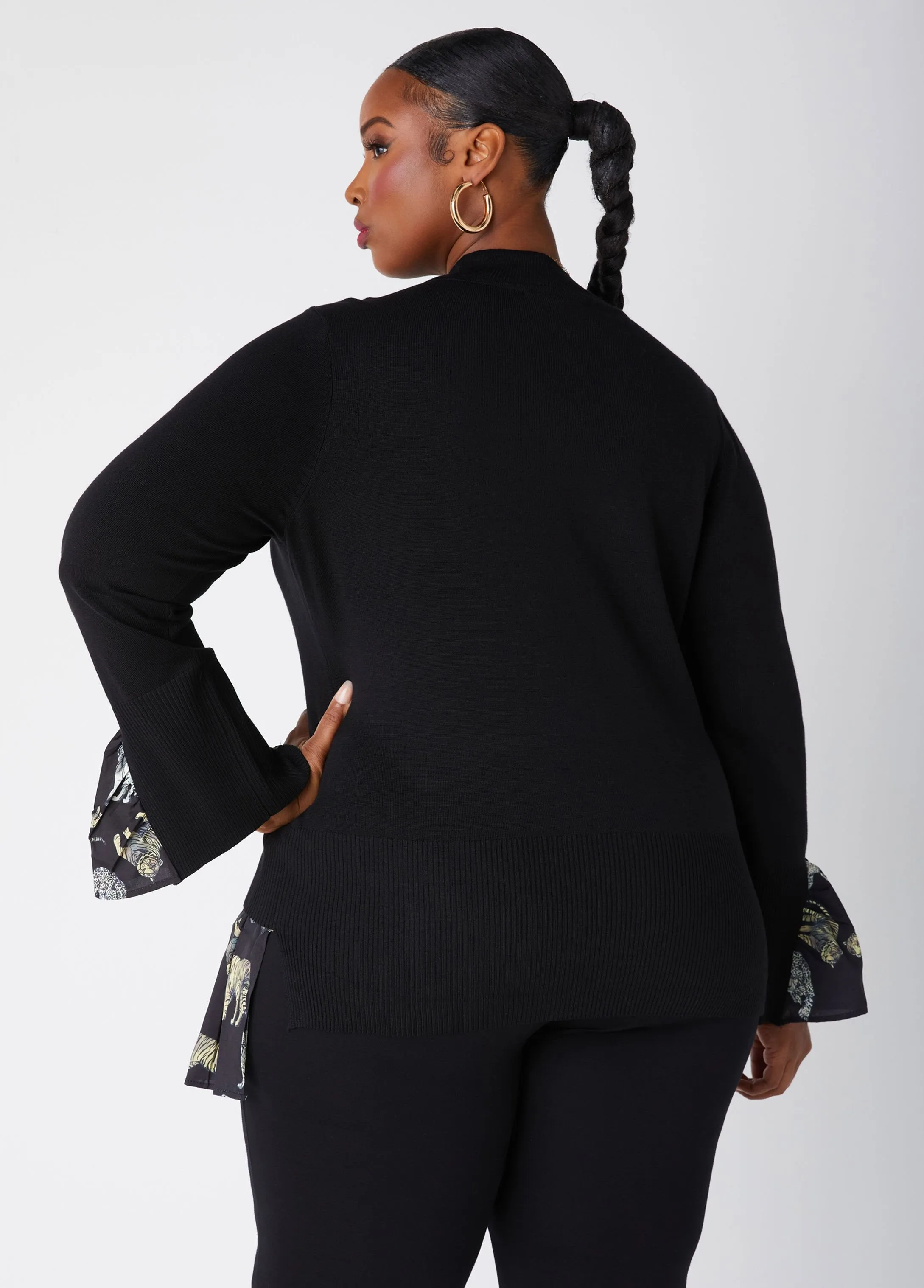 Animal Print Paneled Sweater sold by Ashley Stewart product image thumbnail 2