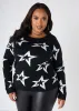 Star Jacquard Sweater sold by Ashley Stewart
