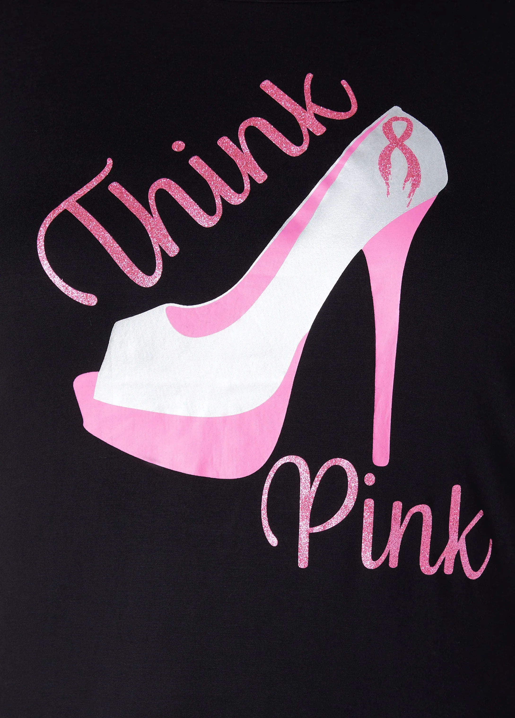 Think Pink Embellished Graphic Tee sold by Ashley Stewart product image thumbnail 5