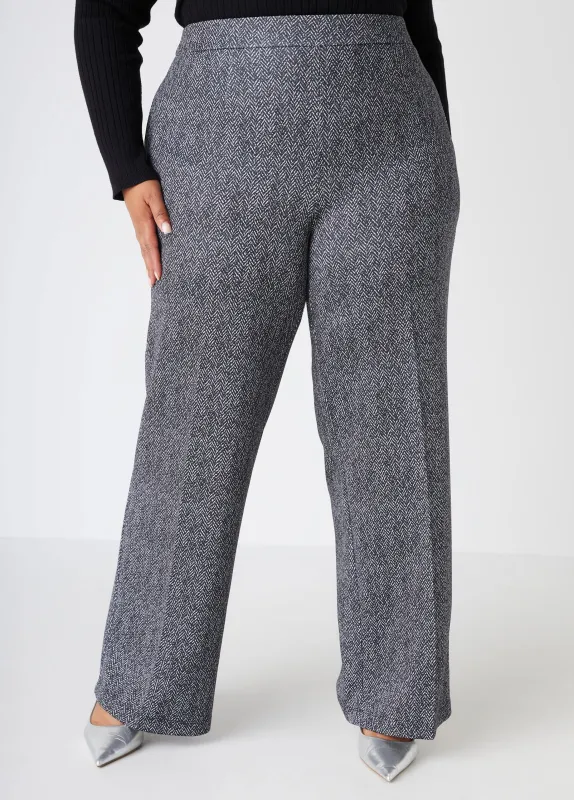 Herringbone Wide Leg Pants sold by Ashley Stewart