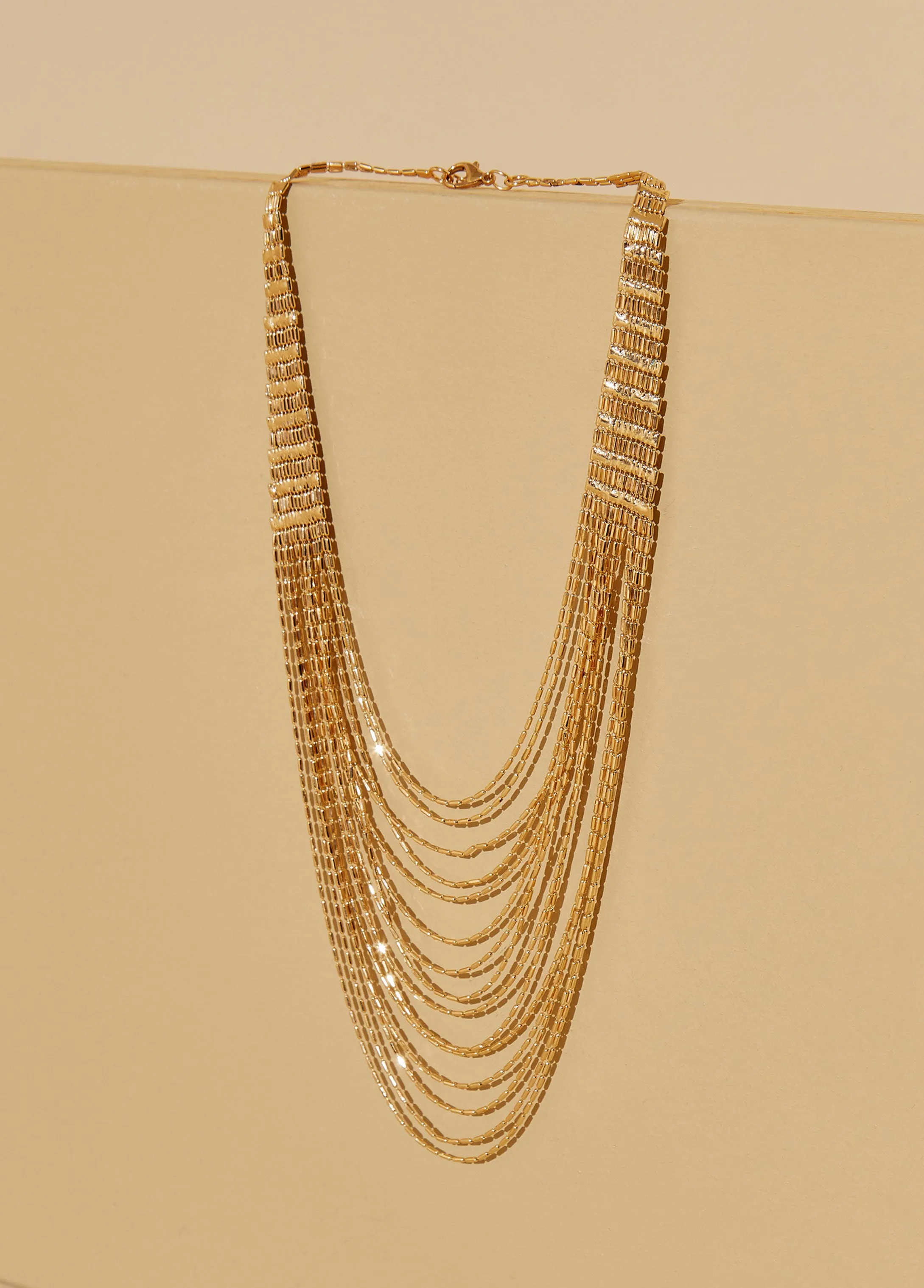 Gold Tone Multichain Necklace sold by Ashley Stewart product image thumbnail 2