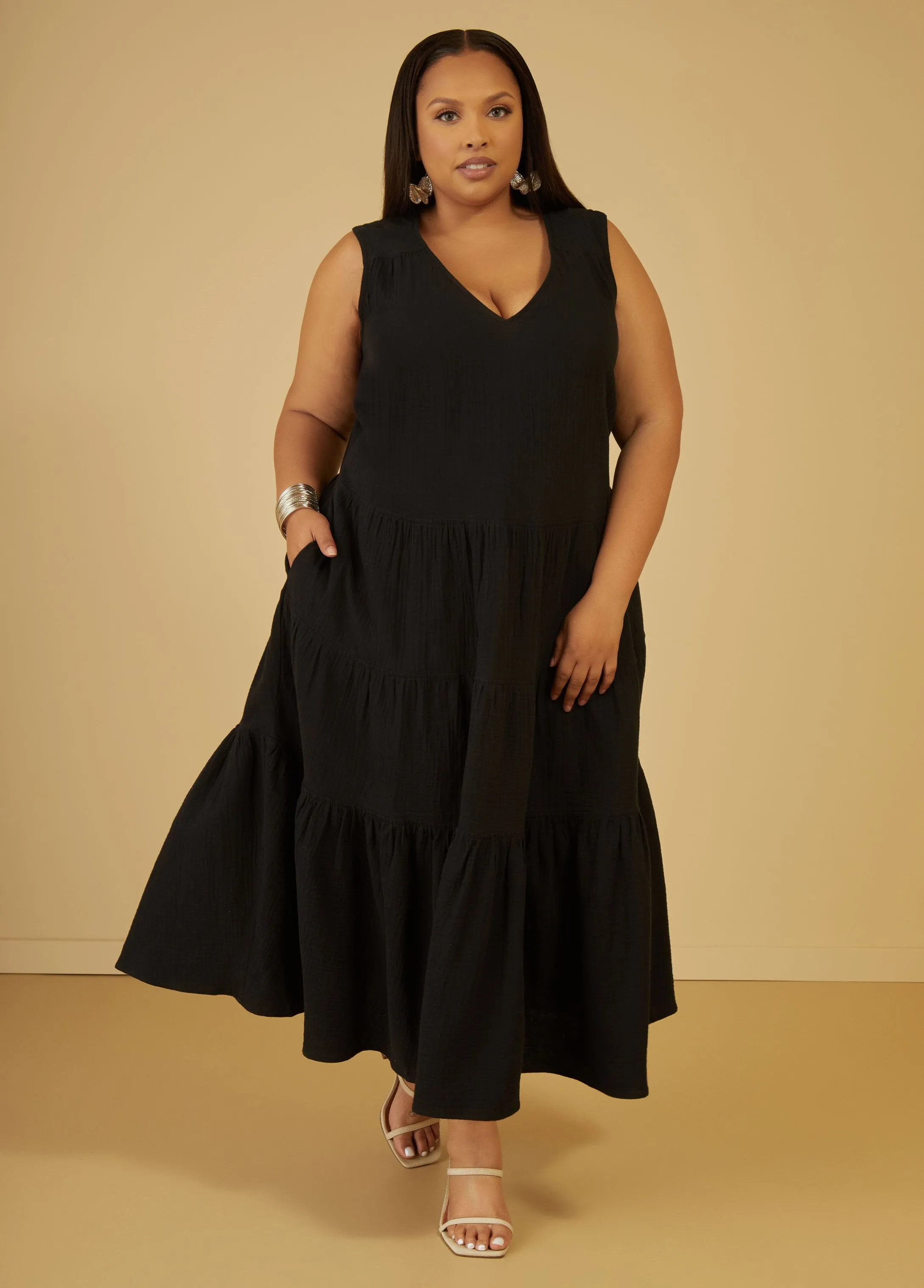 Cotton Gauze Maxi Dress sold by Ashley Stewart