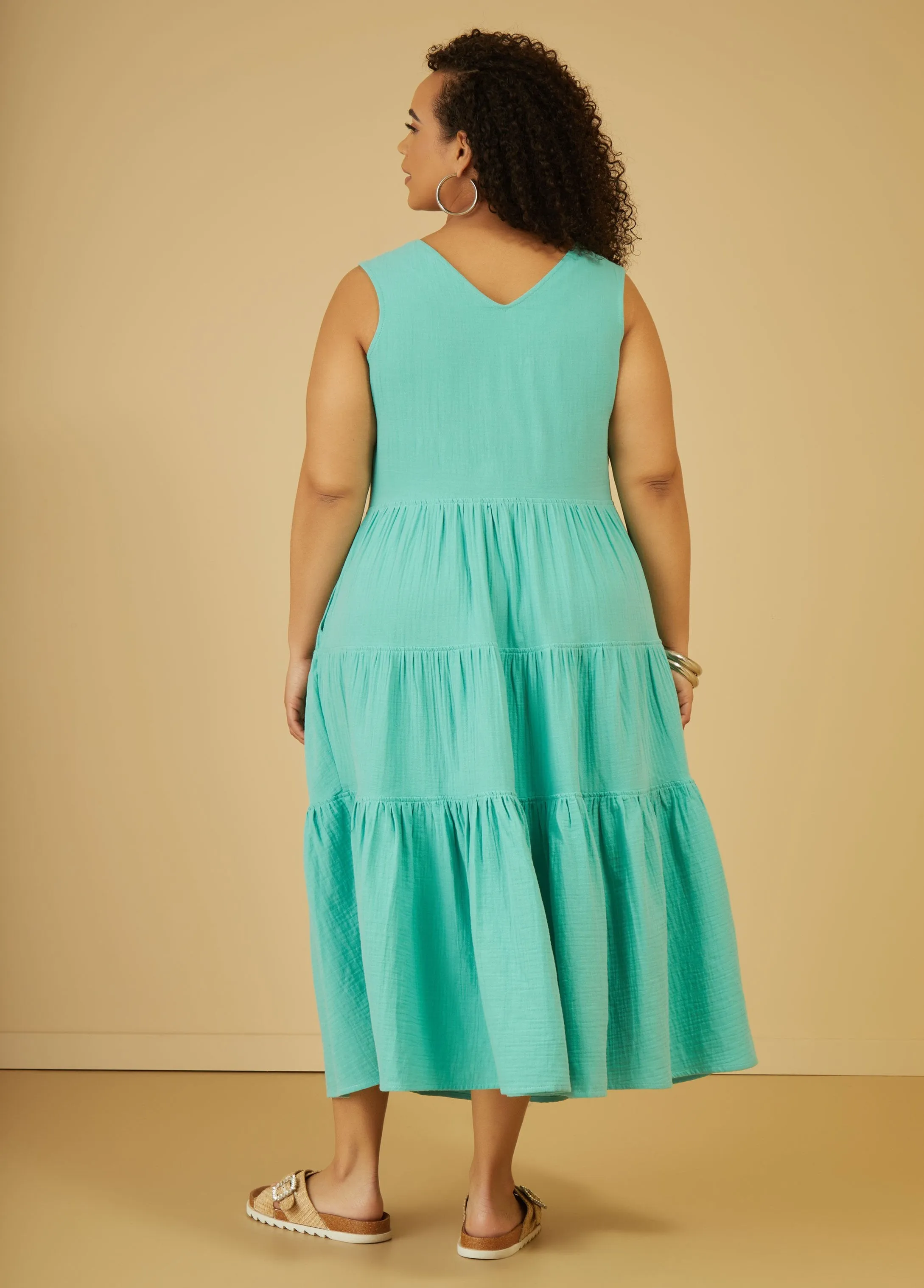 Cotton Gauze Maxi Dress sold by Ashley Stewart product image thumbnail 5
