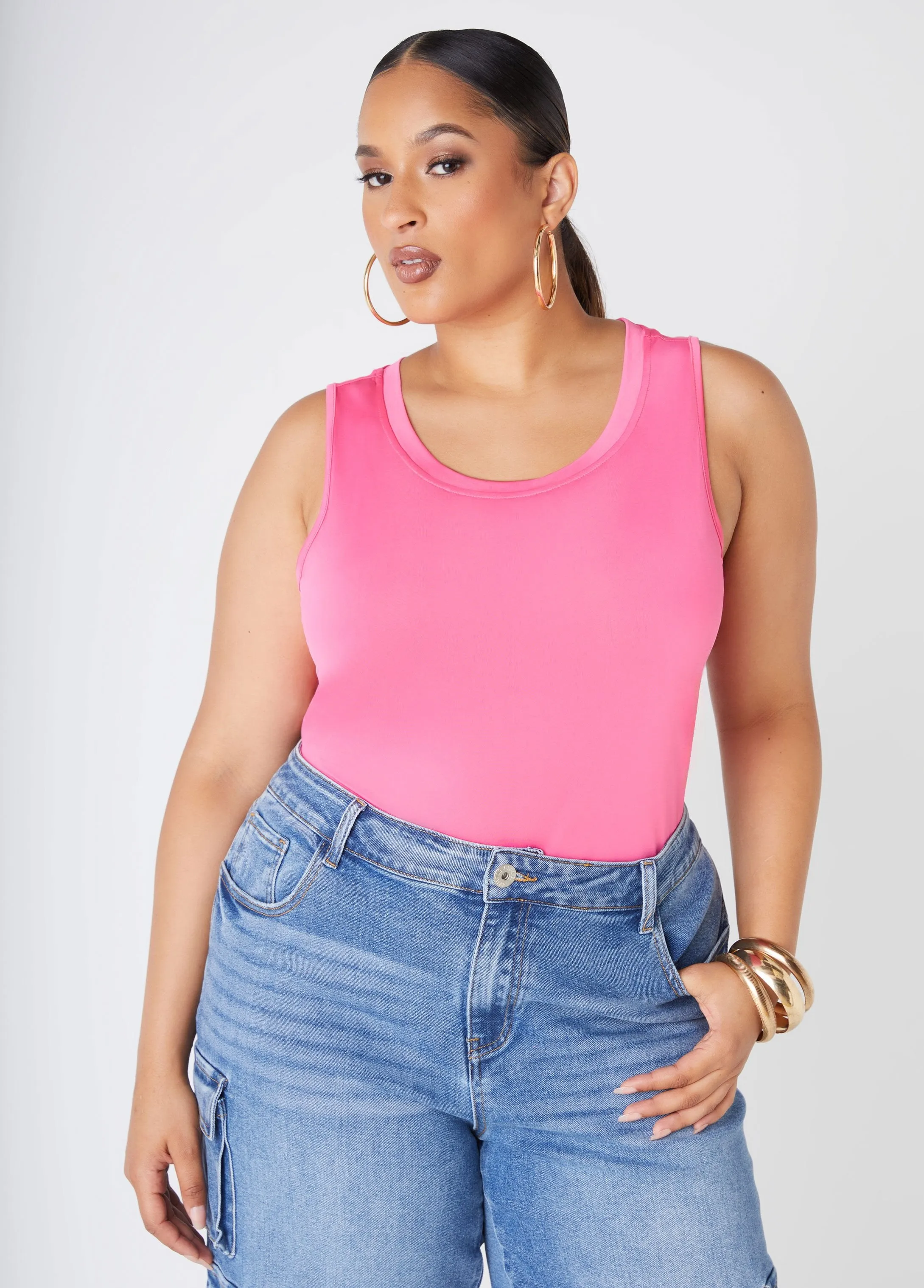 The Basic Knit Cami Top sold by Ashley Stewart product image thumbnail 4