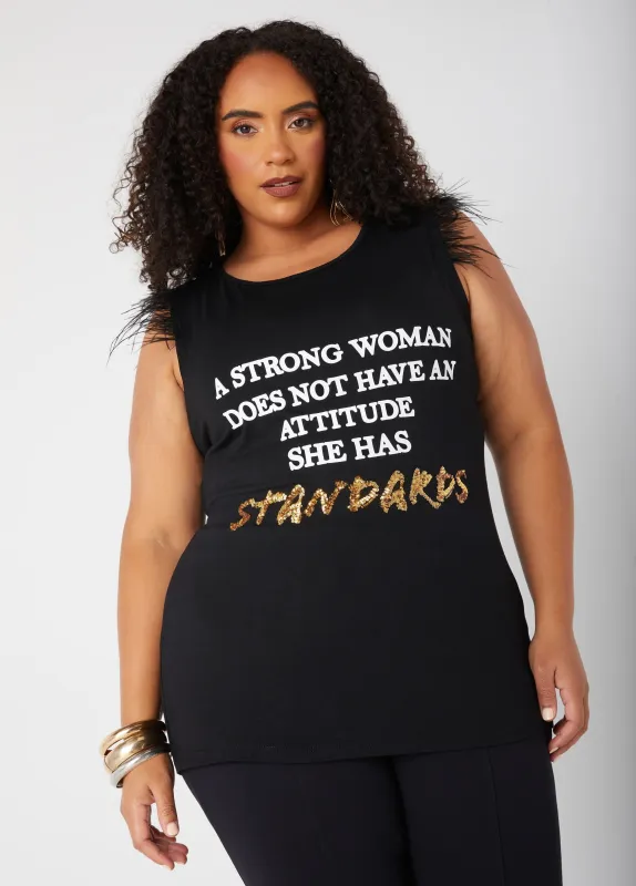 Standards Embellished Graphic Tee sold by Ashley Stewart
