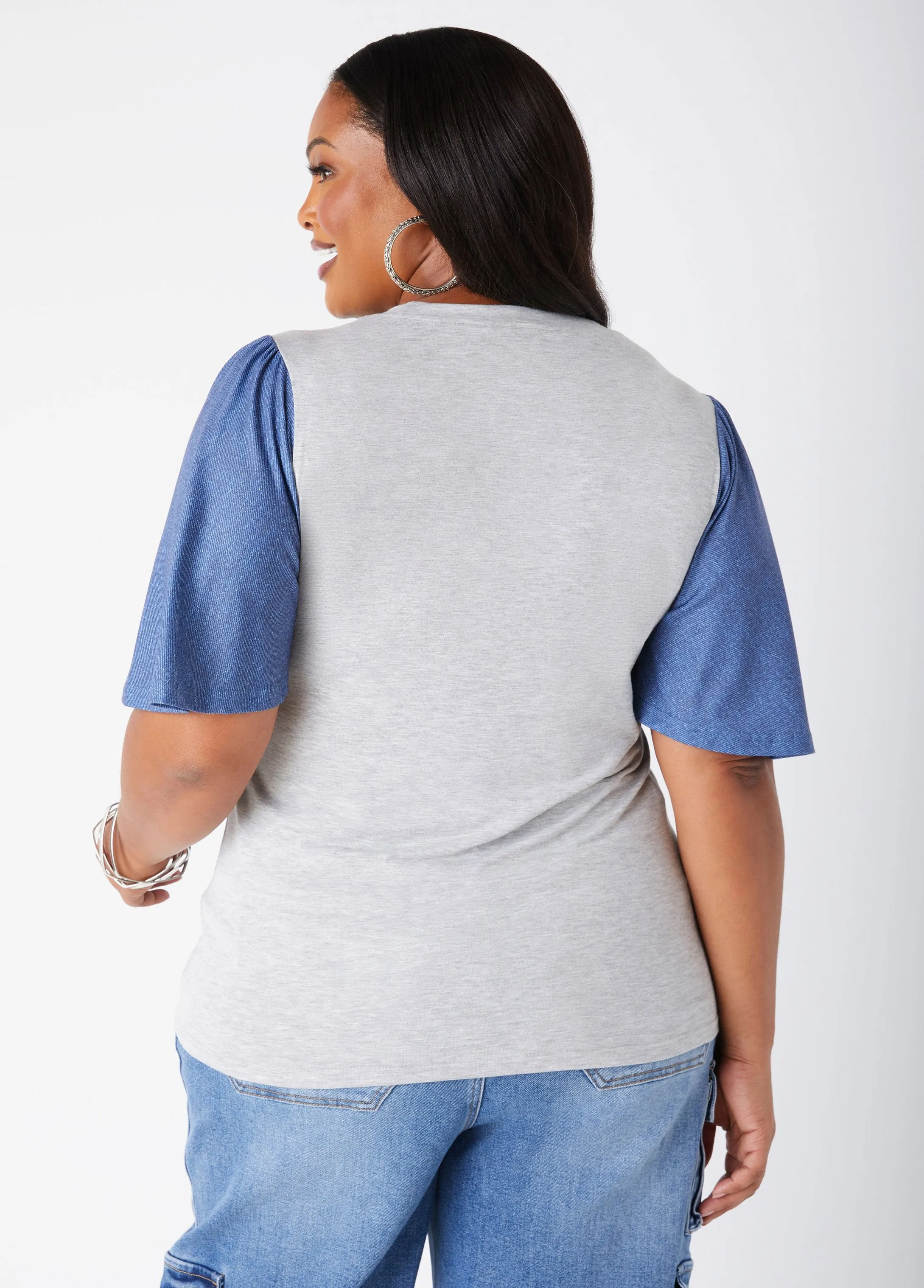 Sheila Gray Embellished Graphic Tee sold by Ashley Stewart product image thumbnail 2