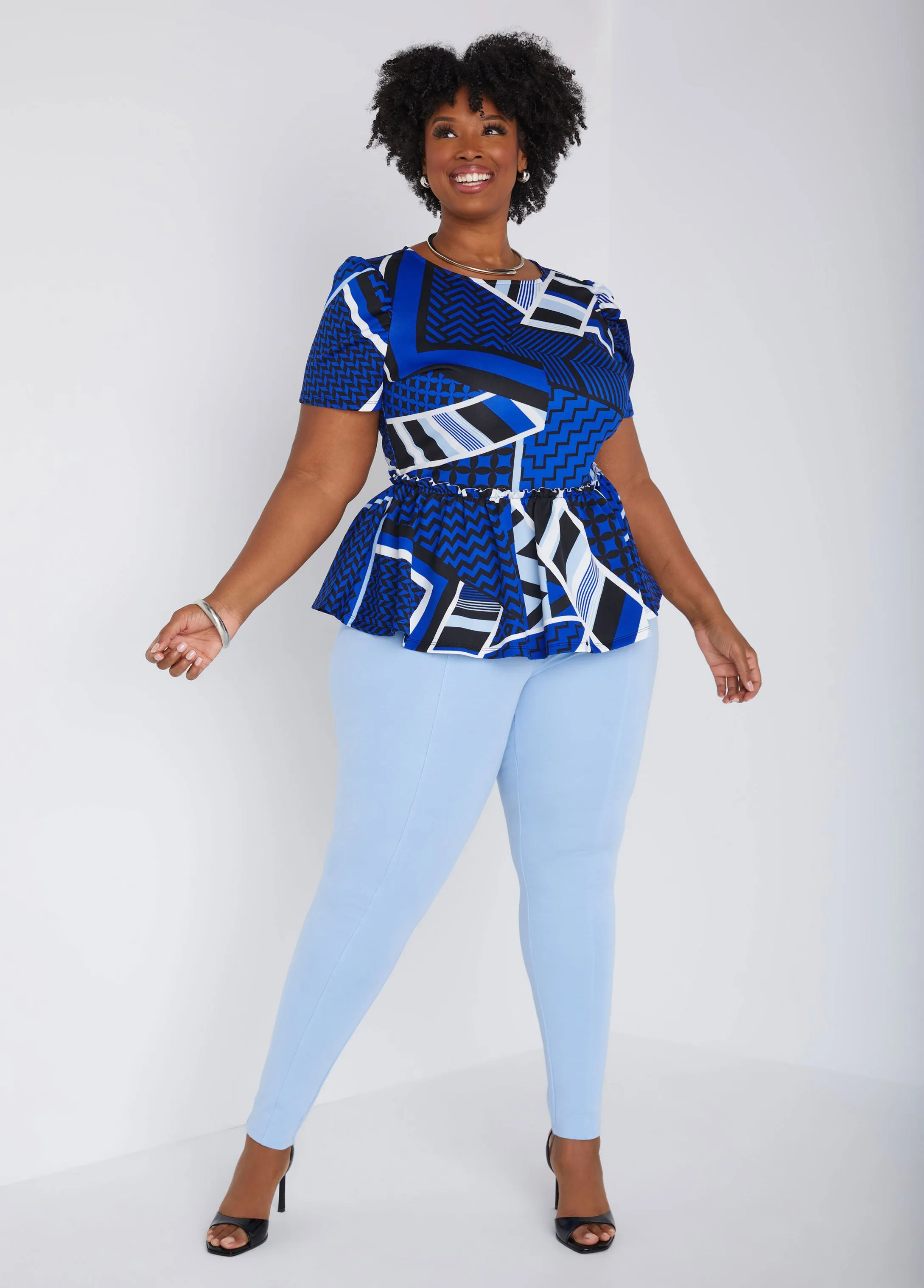 Seamed High Waist Ponte Leggings sold by Ashley Stewart product image thumbnail 3