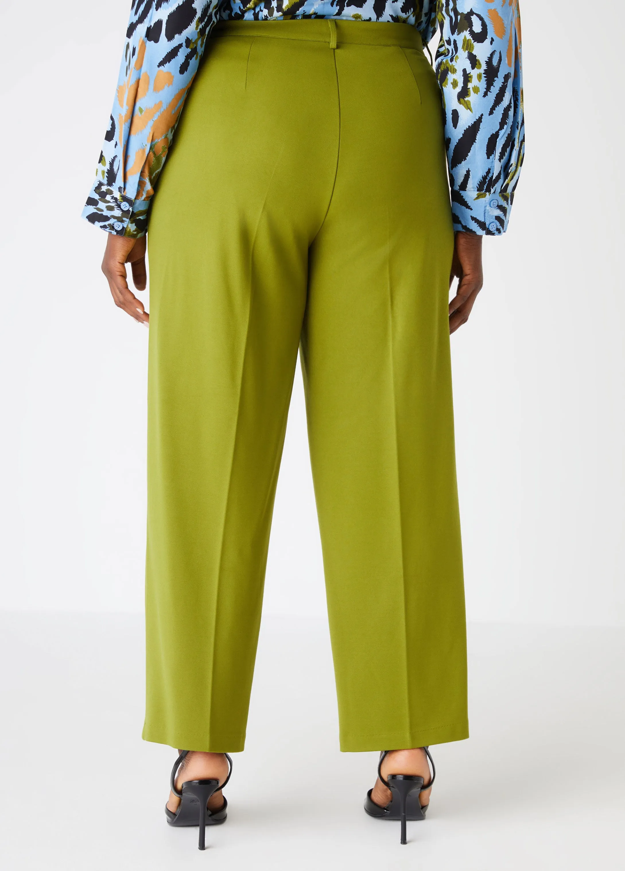 High Rise Ponte Straight Leg Trousers sold by Ashley Stewart product image thumbnail 2