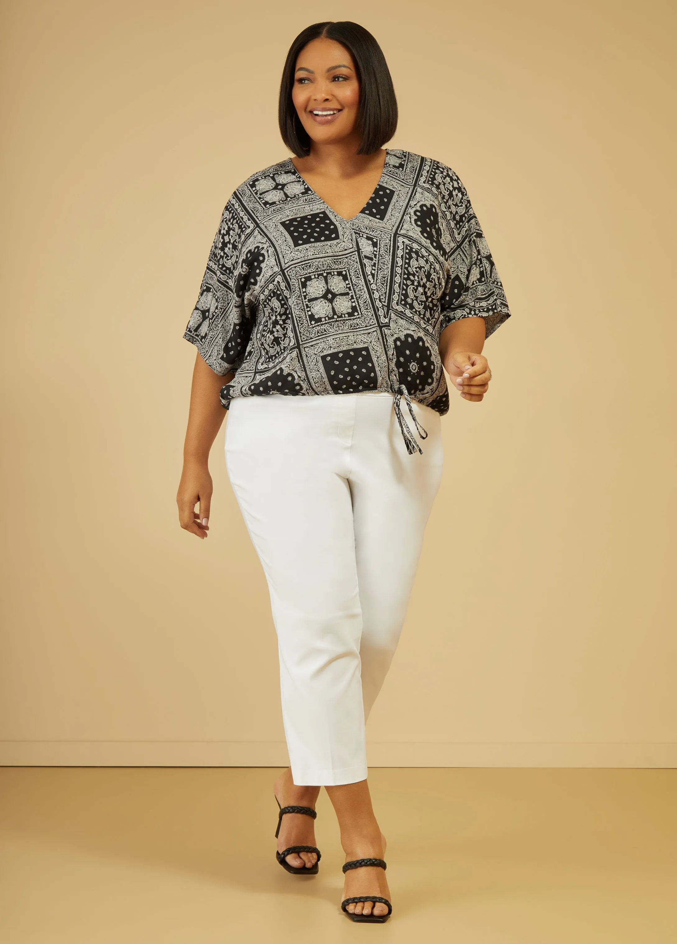 Paisley Print V Neck Blouse sold by Ashley Stewart product image thumbnail 3