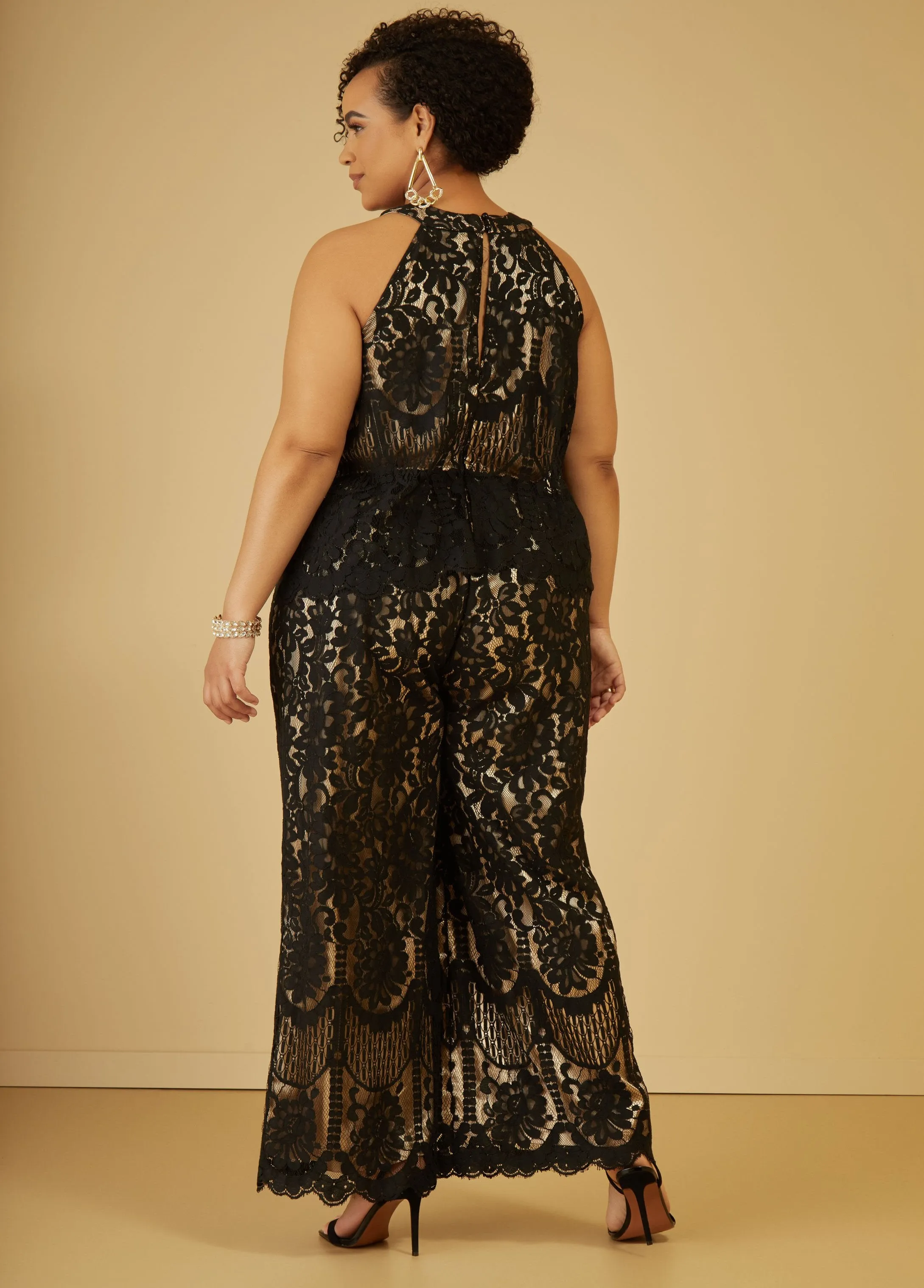 Corded Lace Straight Leg Jumpsuit sold by Ashley Stewart product image thumbnail 2