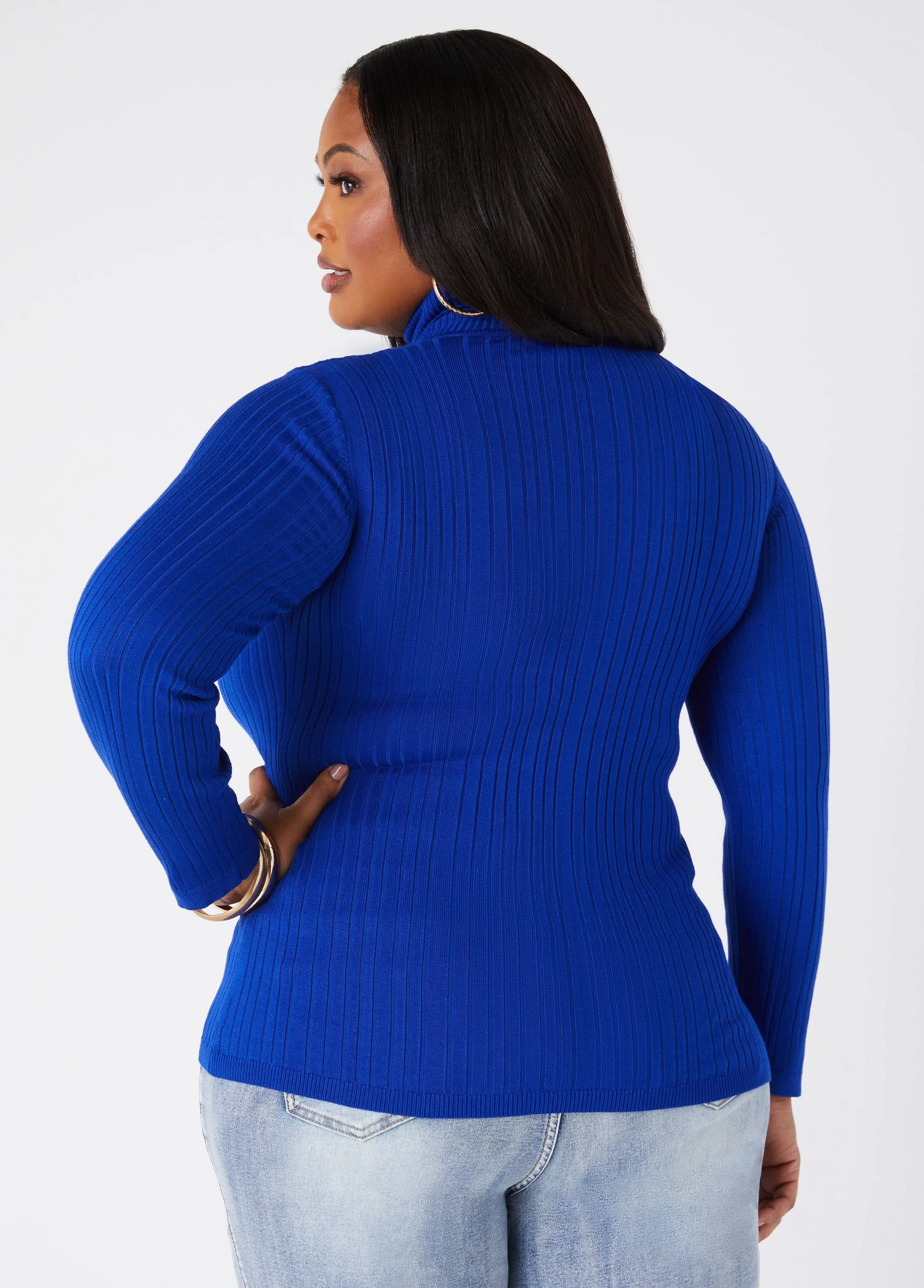 Ribbed Turtleneck Pullover Sweater sold by Ashley Stewart product image thumbnail 5