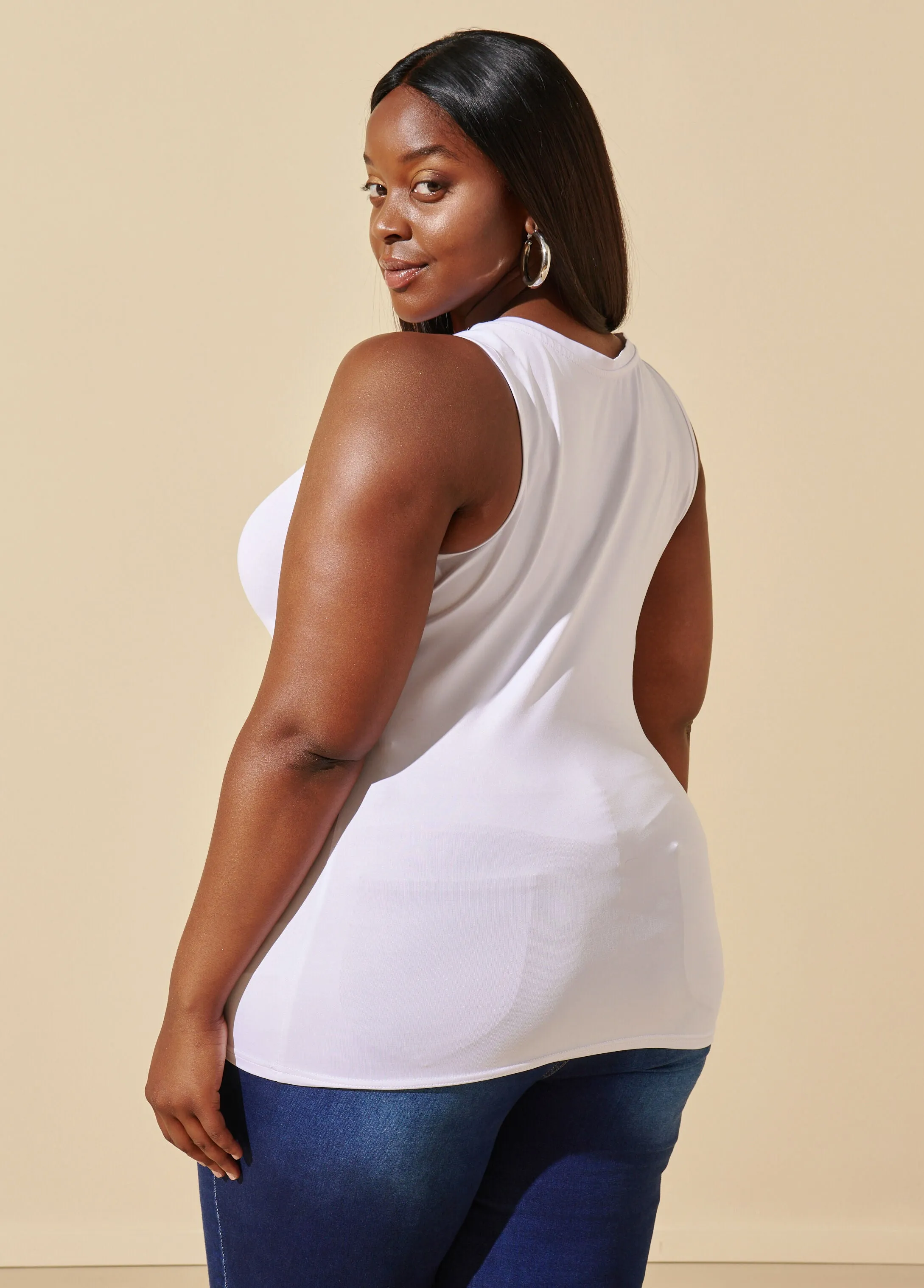 The Easy Basic Knit Tank Top sold by Ashley Stewart product image thumbnail 5