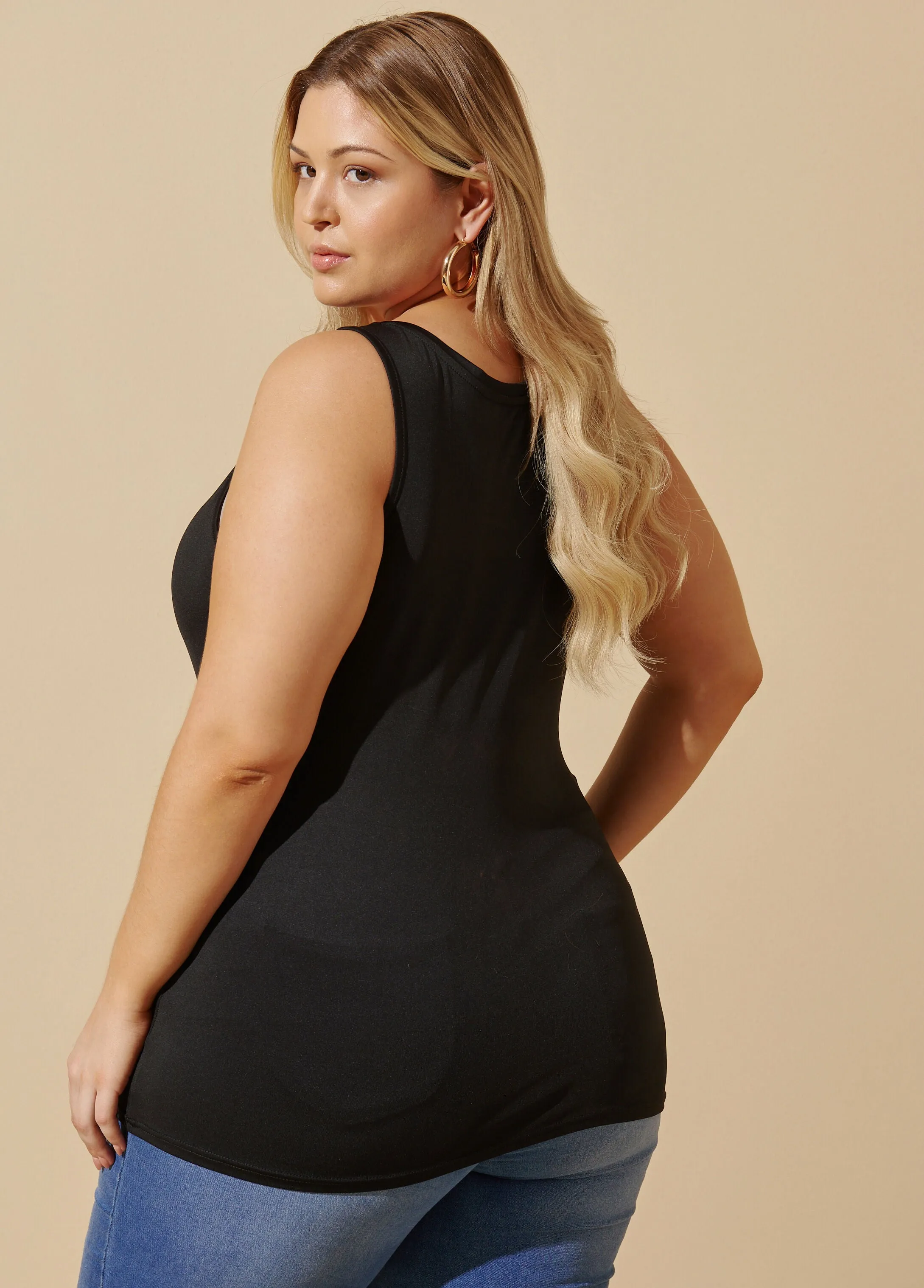 The Easy Basic Knit Tank Top sold by Ashley Stewart product image thumbnail 2