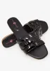 Basketweave Patent Leather Sandals sold by Ashley Stewart