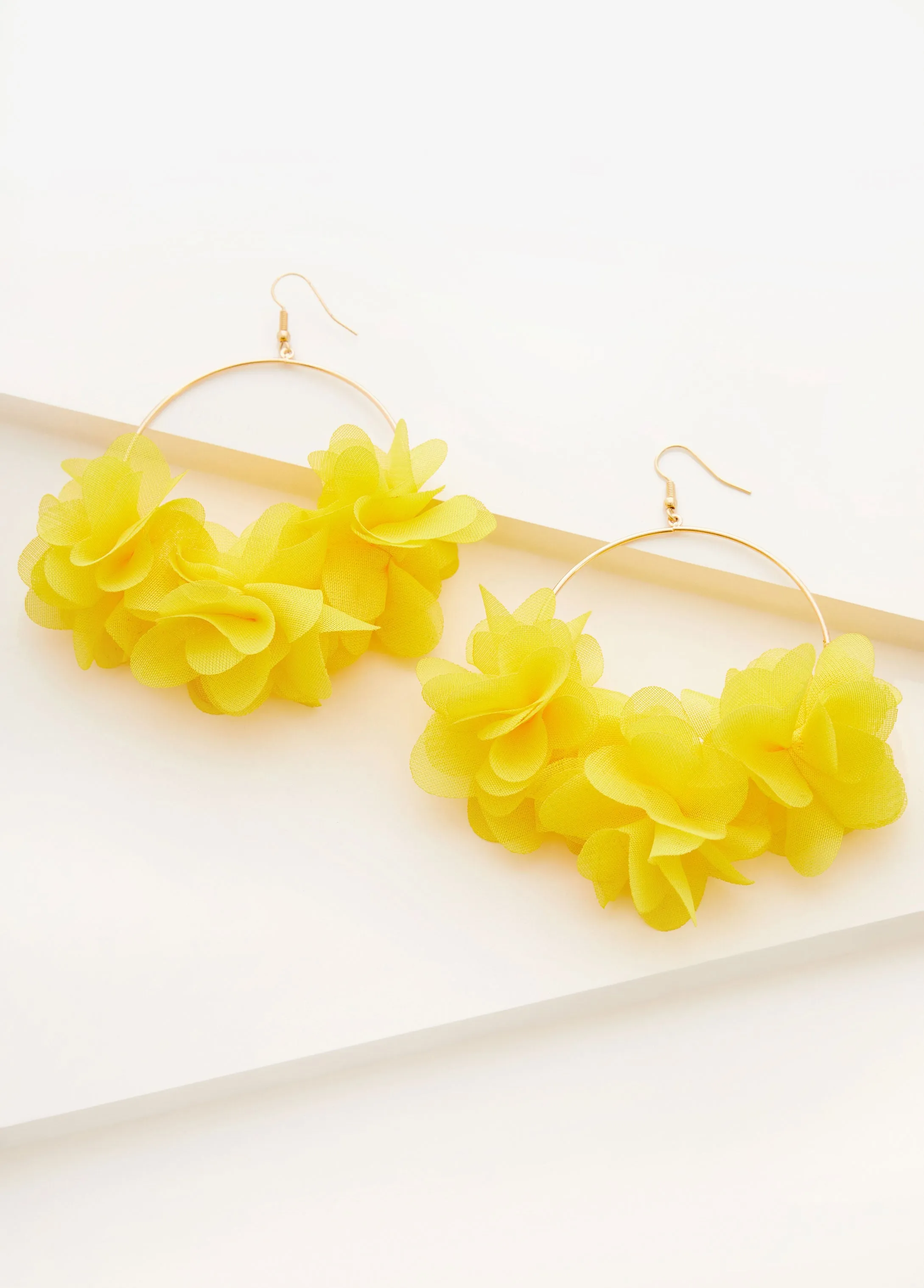 Chiffon Flower Earrings sold by Ashley Stewart