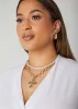 Layered Faux Pearl Cross Necklace sold by Ashley Stewart