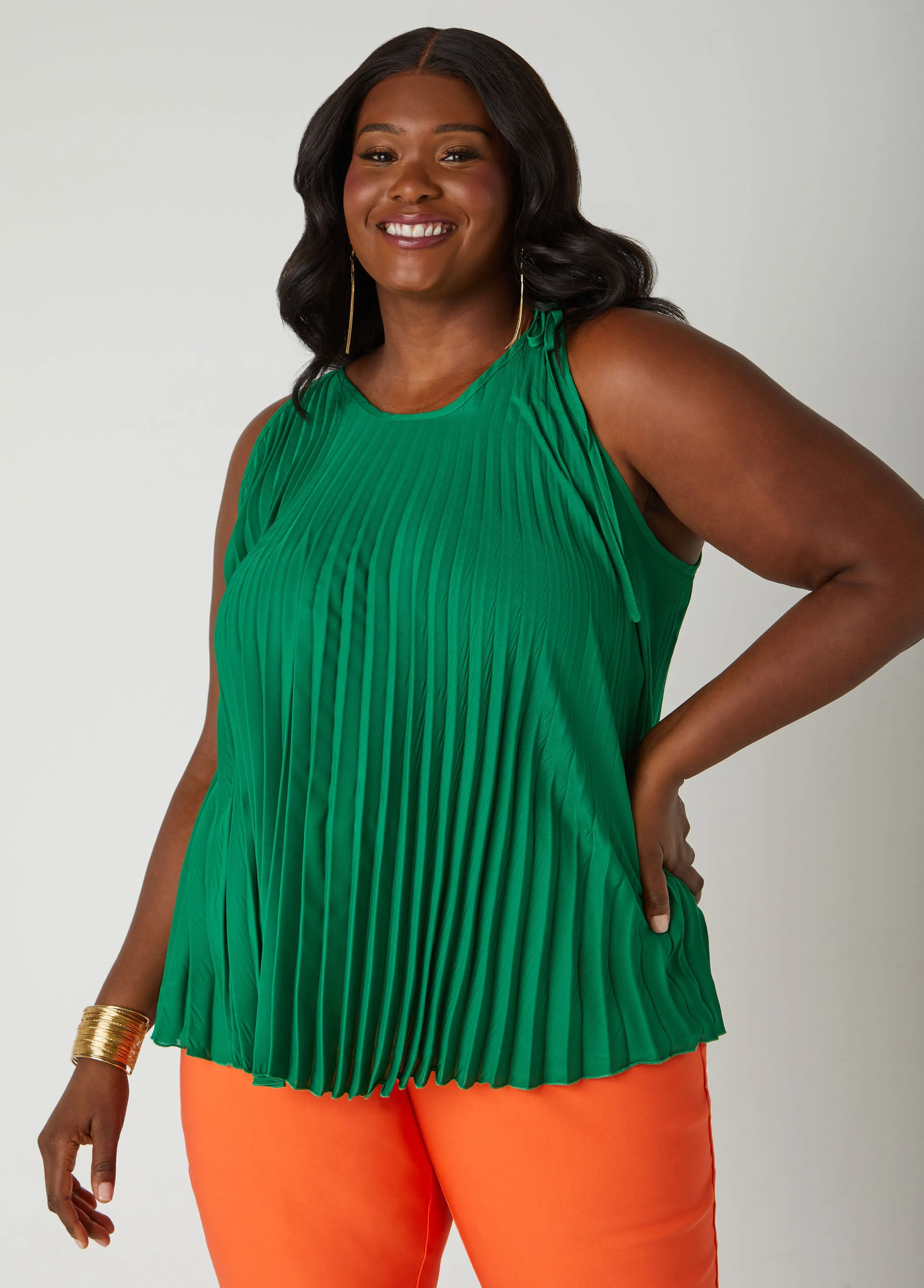 Pleated Swing Top sold by Ashley Stewart