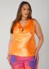 Satin Cowl Neck Tank sold by Ashley Stewart