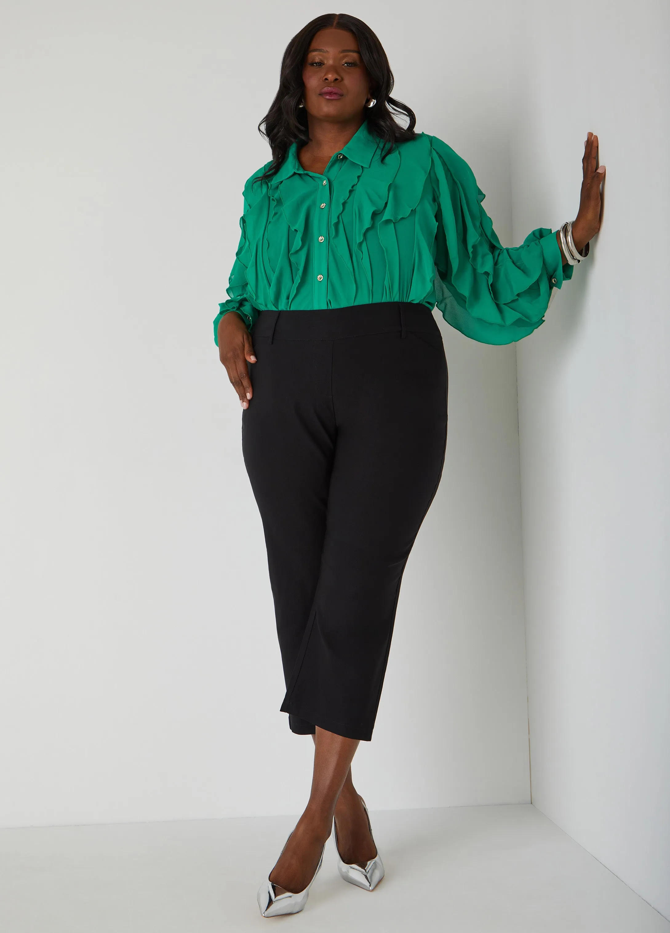 Millennium Cropped Mid Rise Pants sold by Ashley Stewart product image thumbnail 3