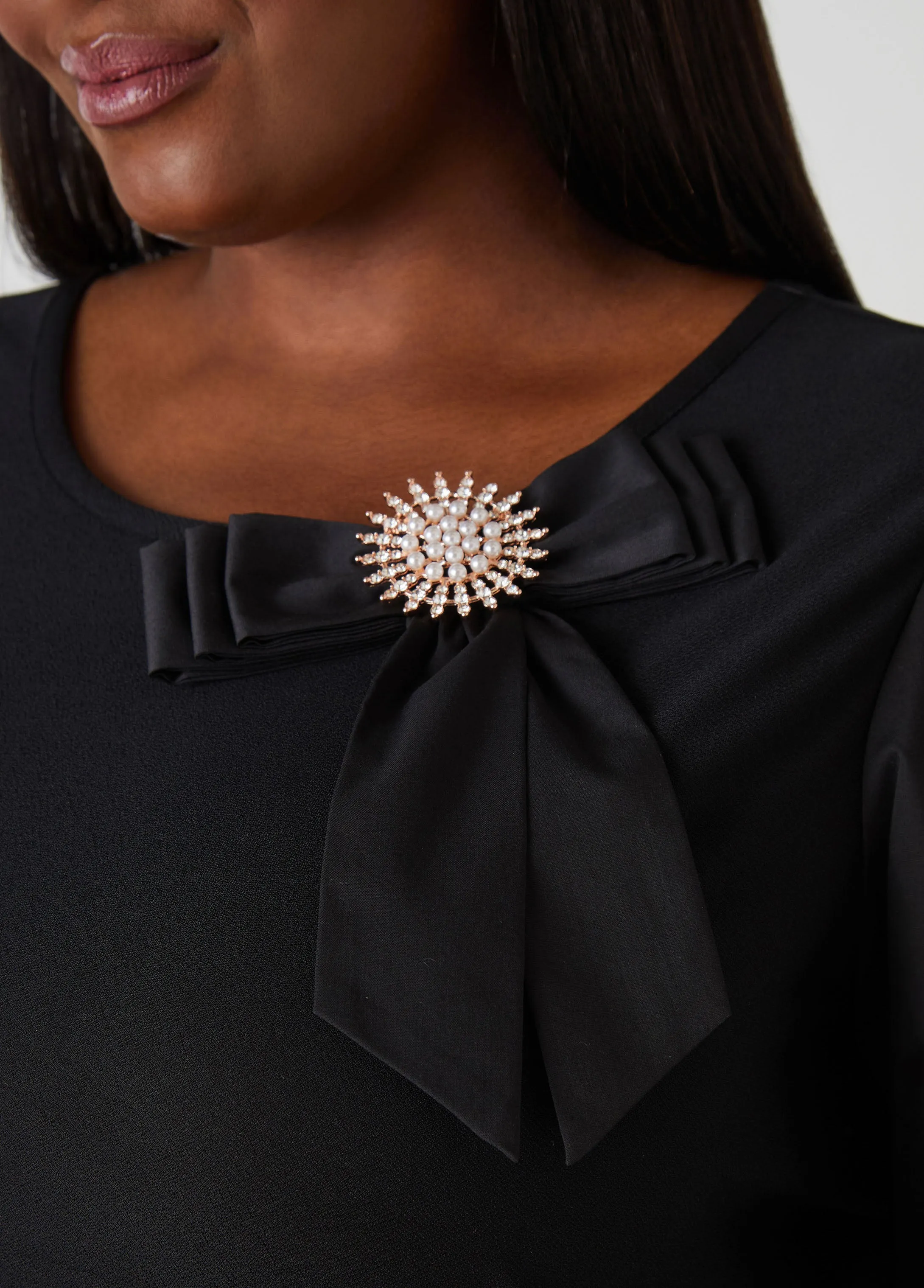 Embellished Poplin Sleeved Top sold by Ashley Stewart product image thumbnail 4