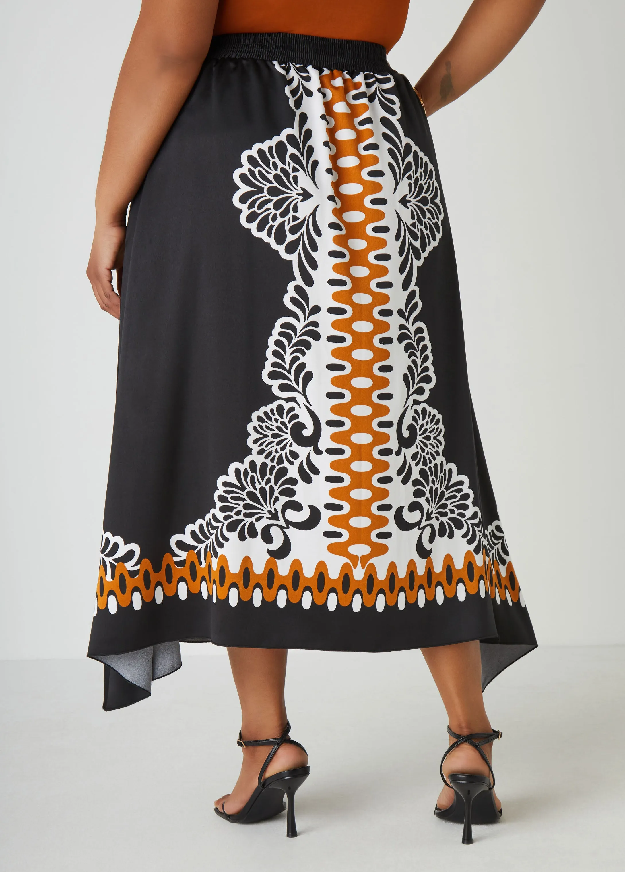 Printed Satin Maxi Skirt sold by Ashley Stewart product image thumbnail 2