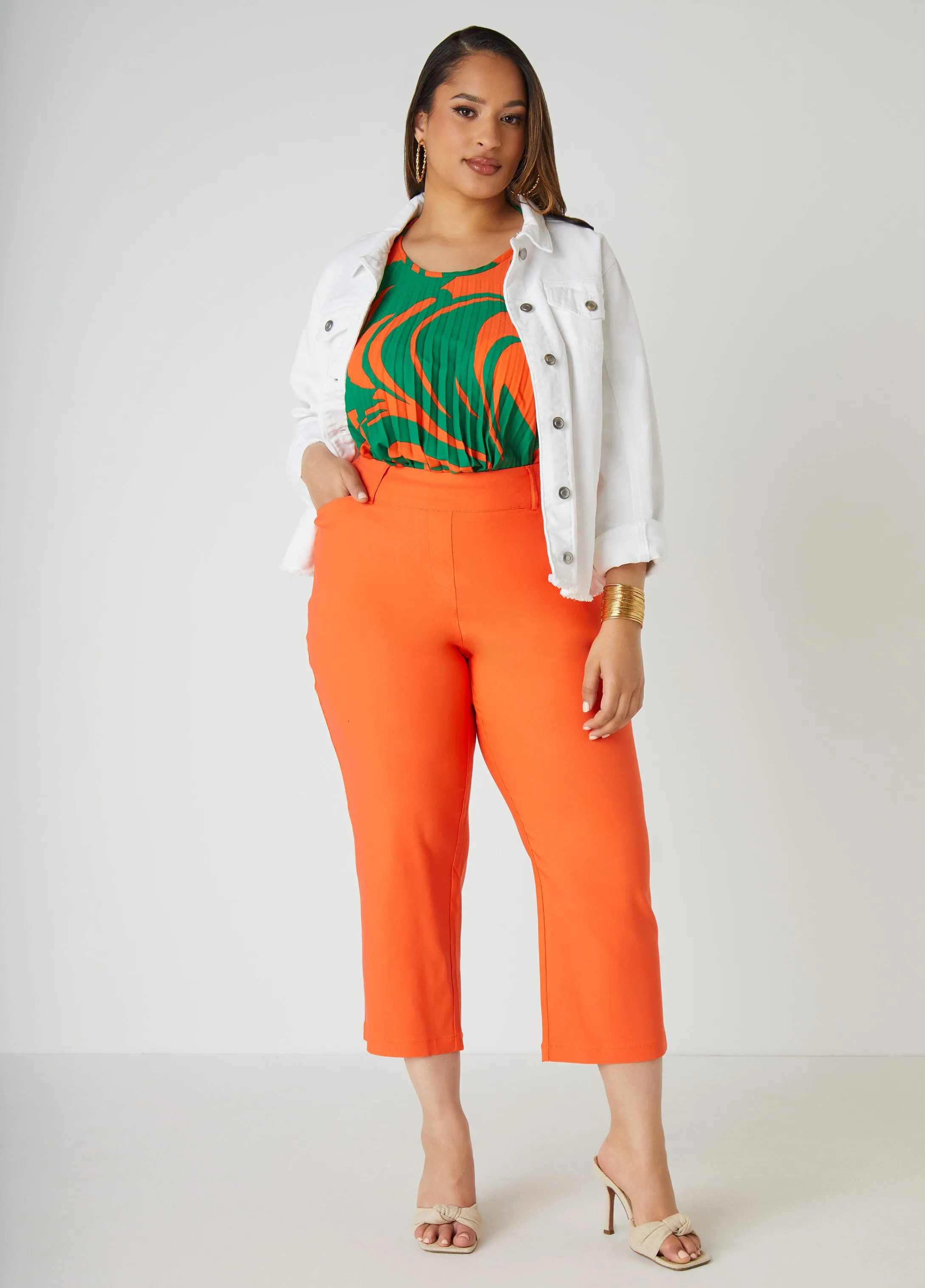 Millennium Cropped Twill Pants sold by Ashley Stewart product image thumbnail 3