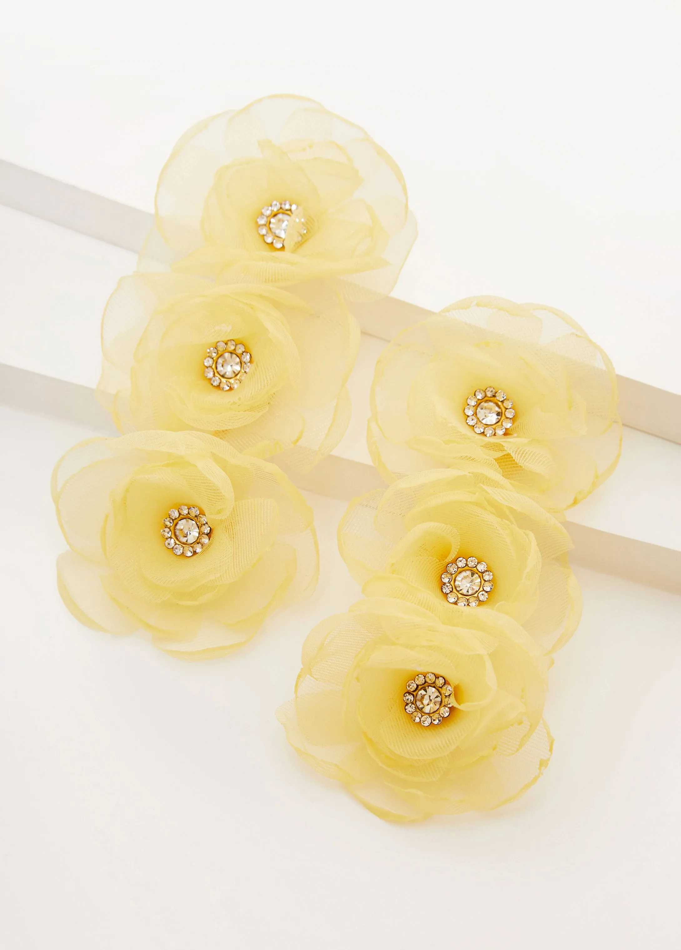 Chiffon Petal And Crystal Earrings sold by Ashley Stewart product image thumbnail 2