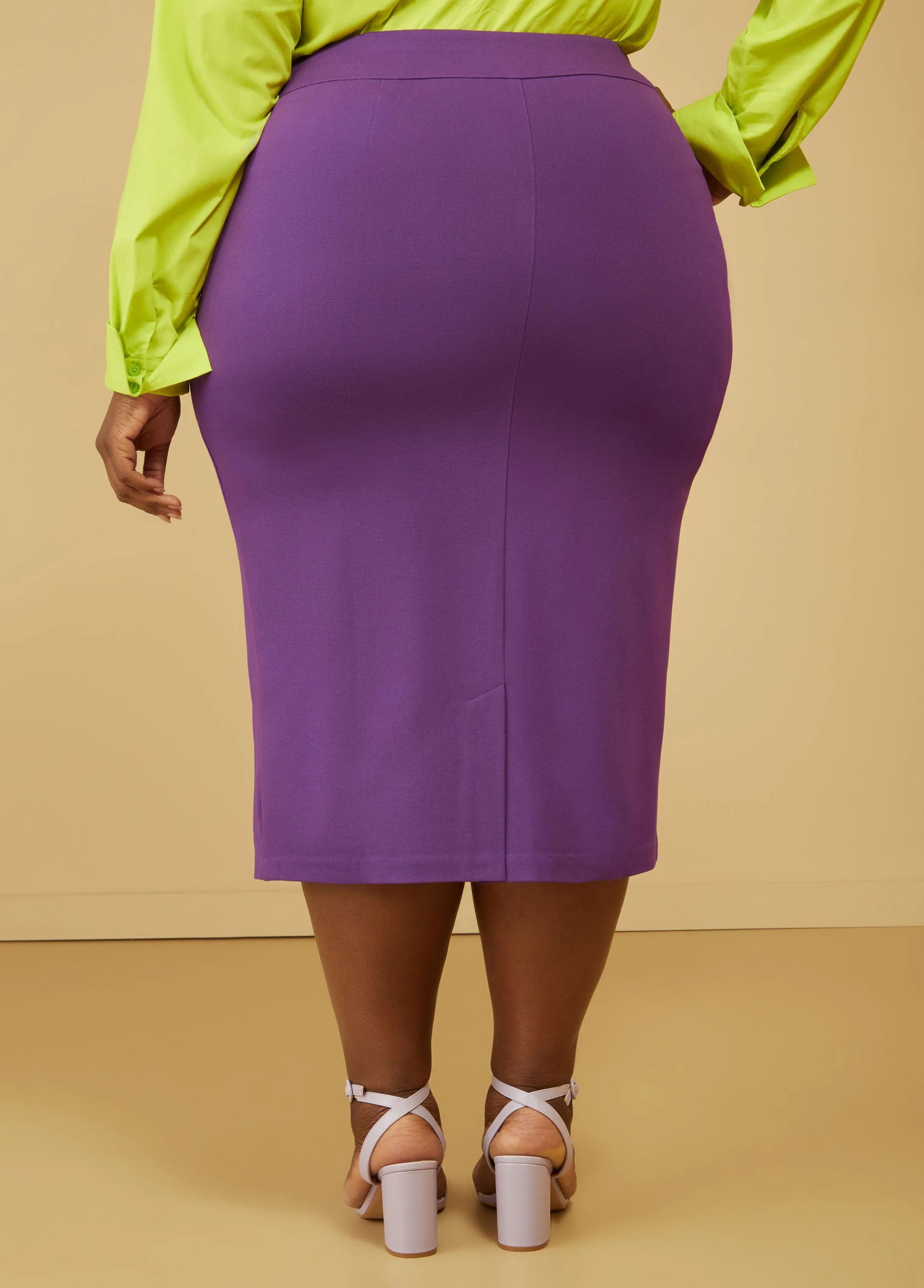 Midi Ponte Pencil Skirt sold by Ashley Stewart product image thumbnail 5