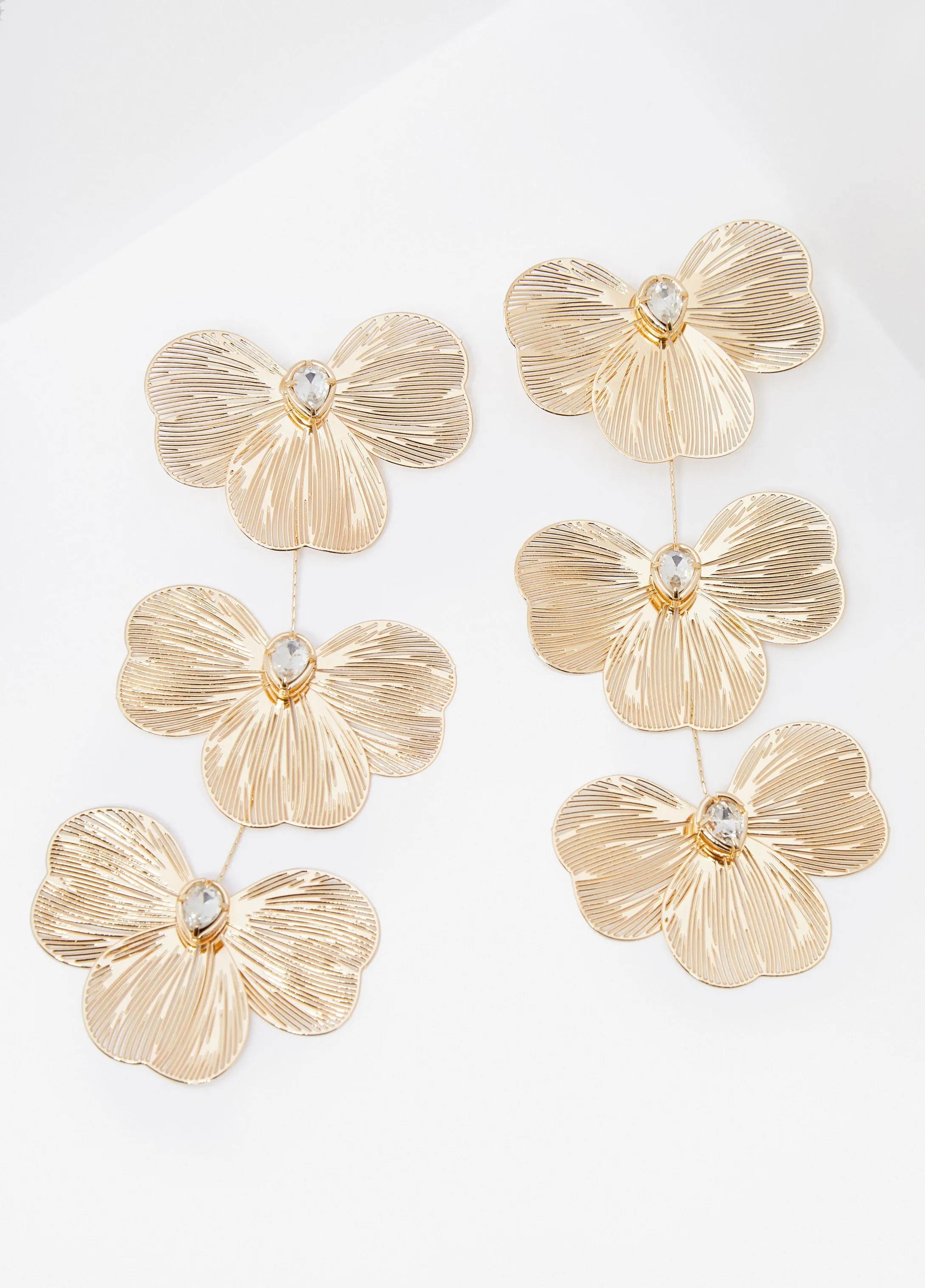 Gold Tone Floral Wired Earrings sold by Ashley Stewart