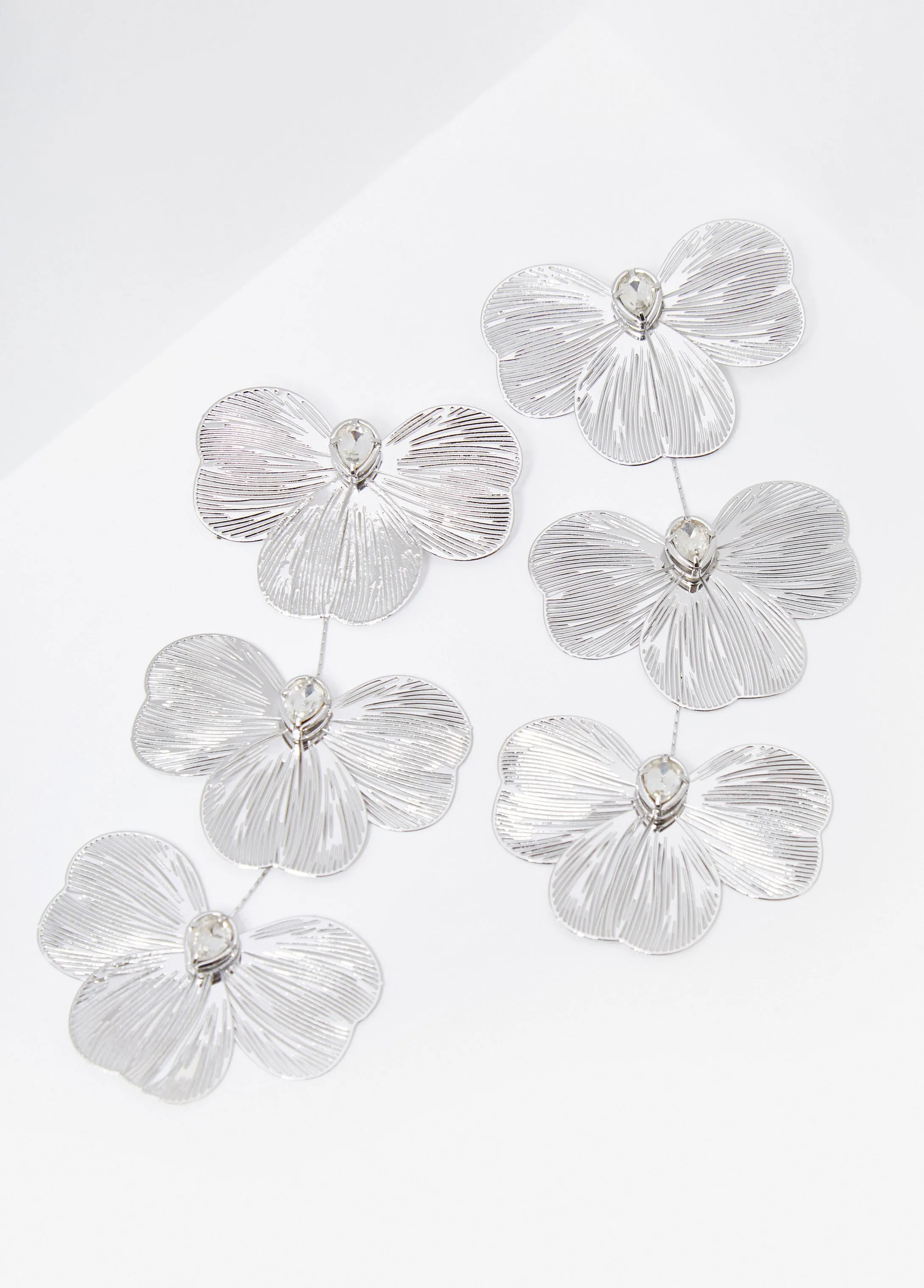 Silver Tone Floral Wired Earrings sold by Ashley Stewart