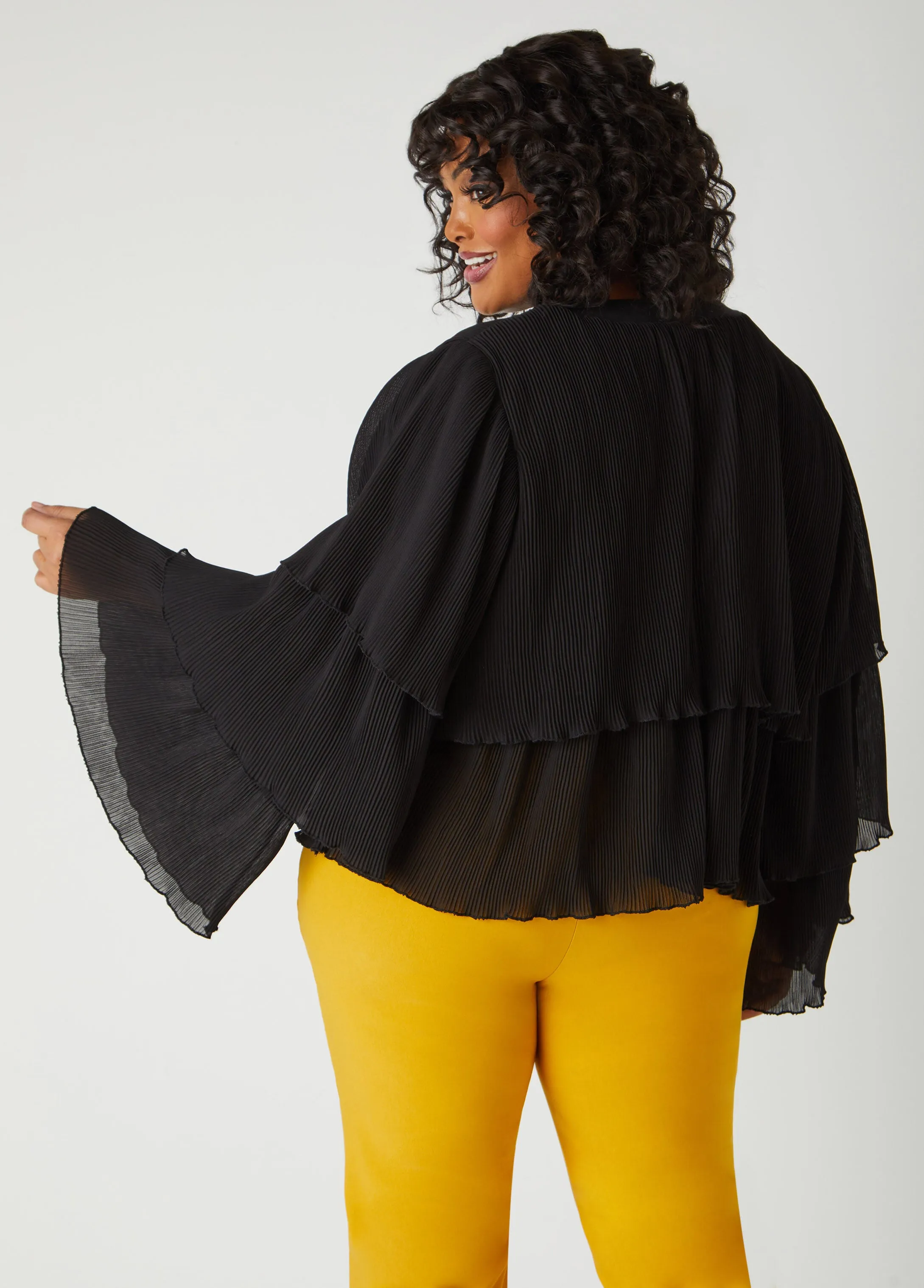 Tiered Pleated Blouse sold by Ashley Stewart product image thumbnail 2