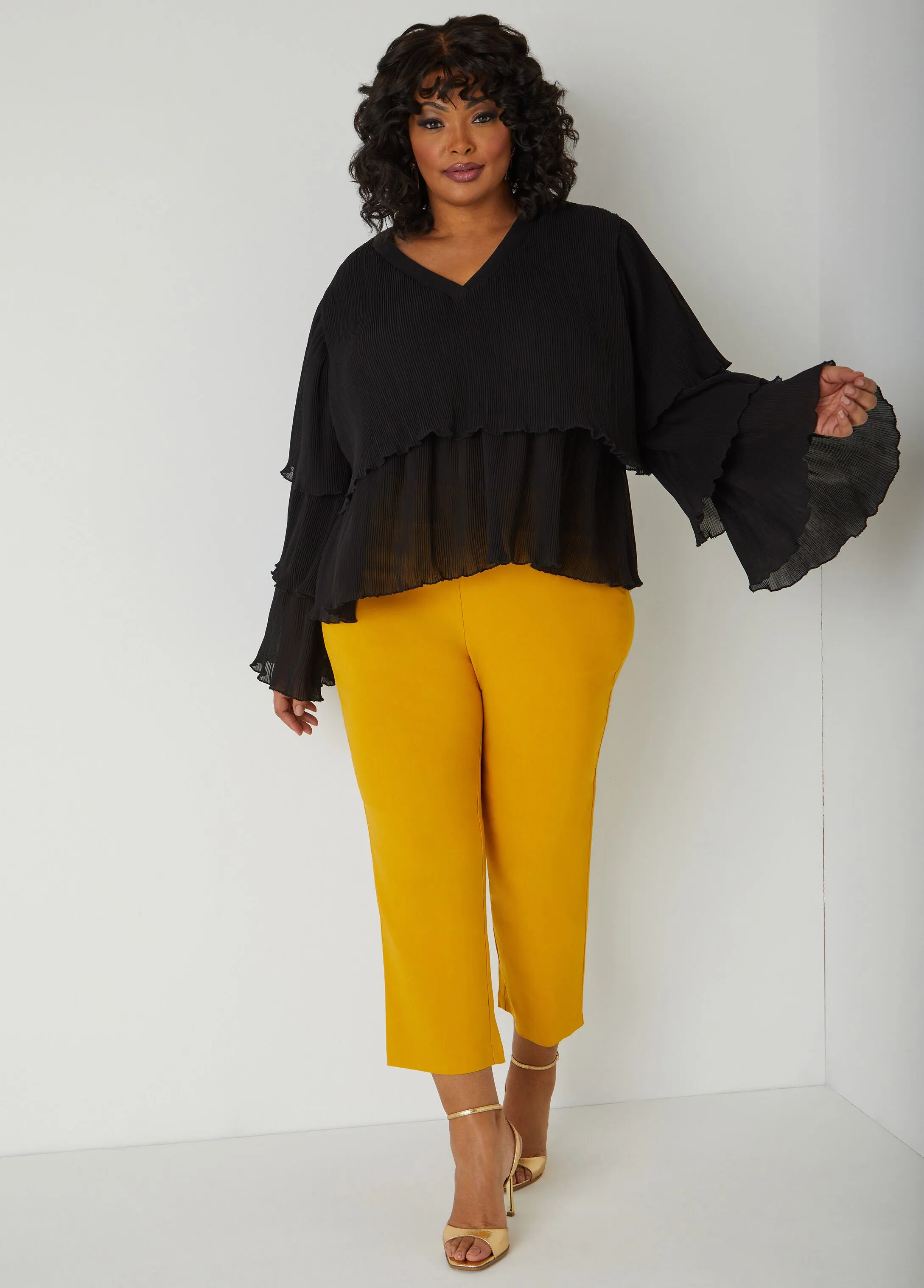 Tiered Pleated Blouse sold by Ashley Stewart product image thumbnail 3
