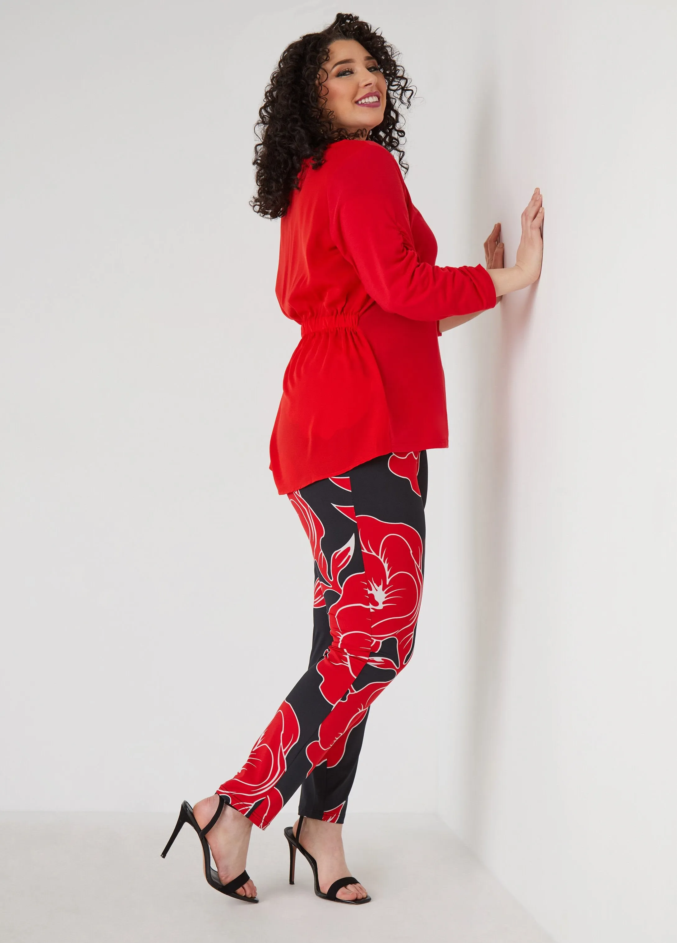 Floral Print High Rise Leggings sold by Ashley Stewart product image thumbnail 3