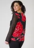 Mesh Sleeved Floral Print Top sold by Ashley Stewart
