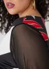 Mesh Sleeved Floral Print Top sold by Ashley Stewart