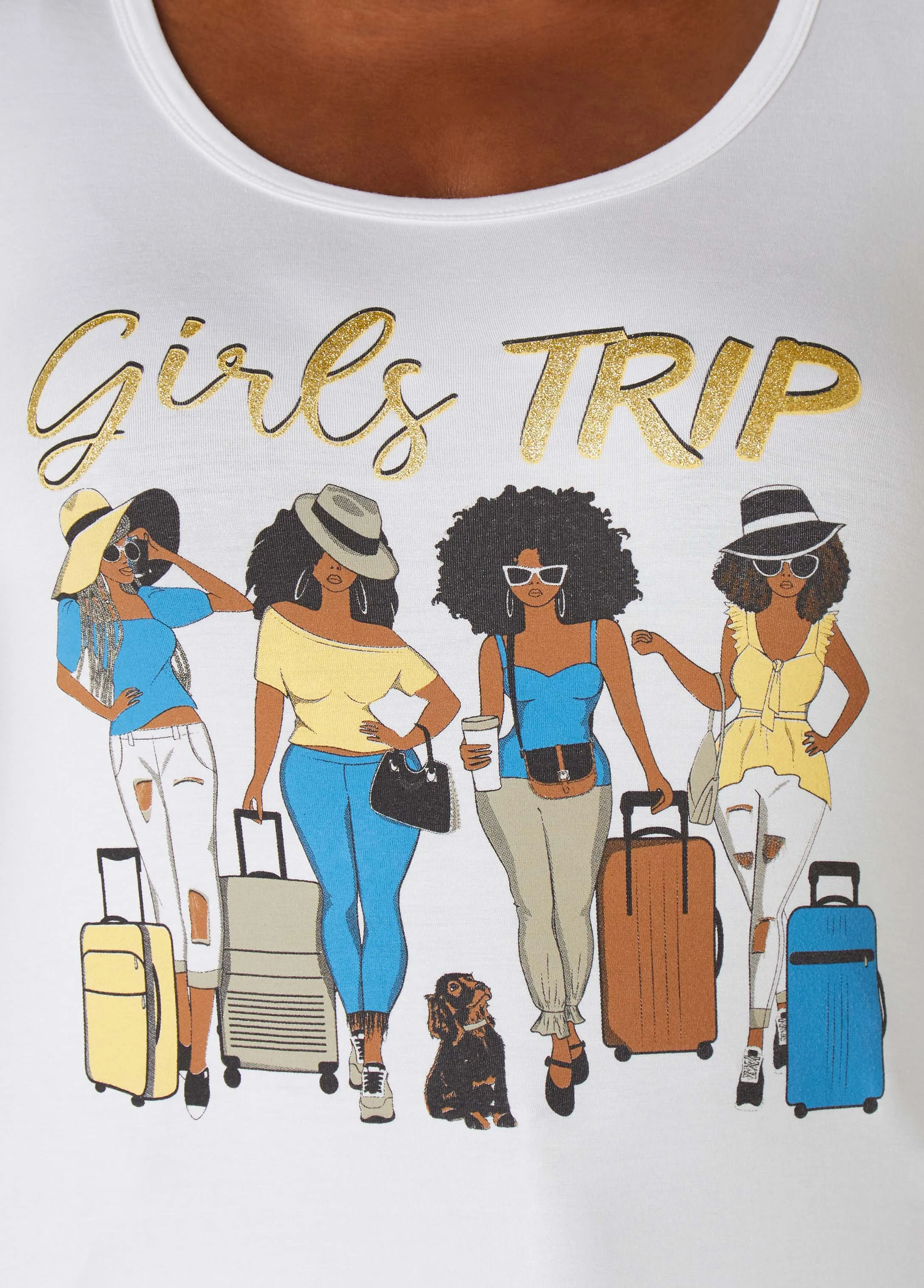 Girls Trip Glittered Graphic Tee sold by Ashley Stewart product image thumbnail 3