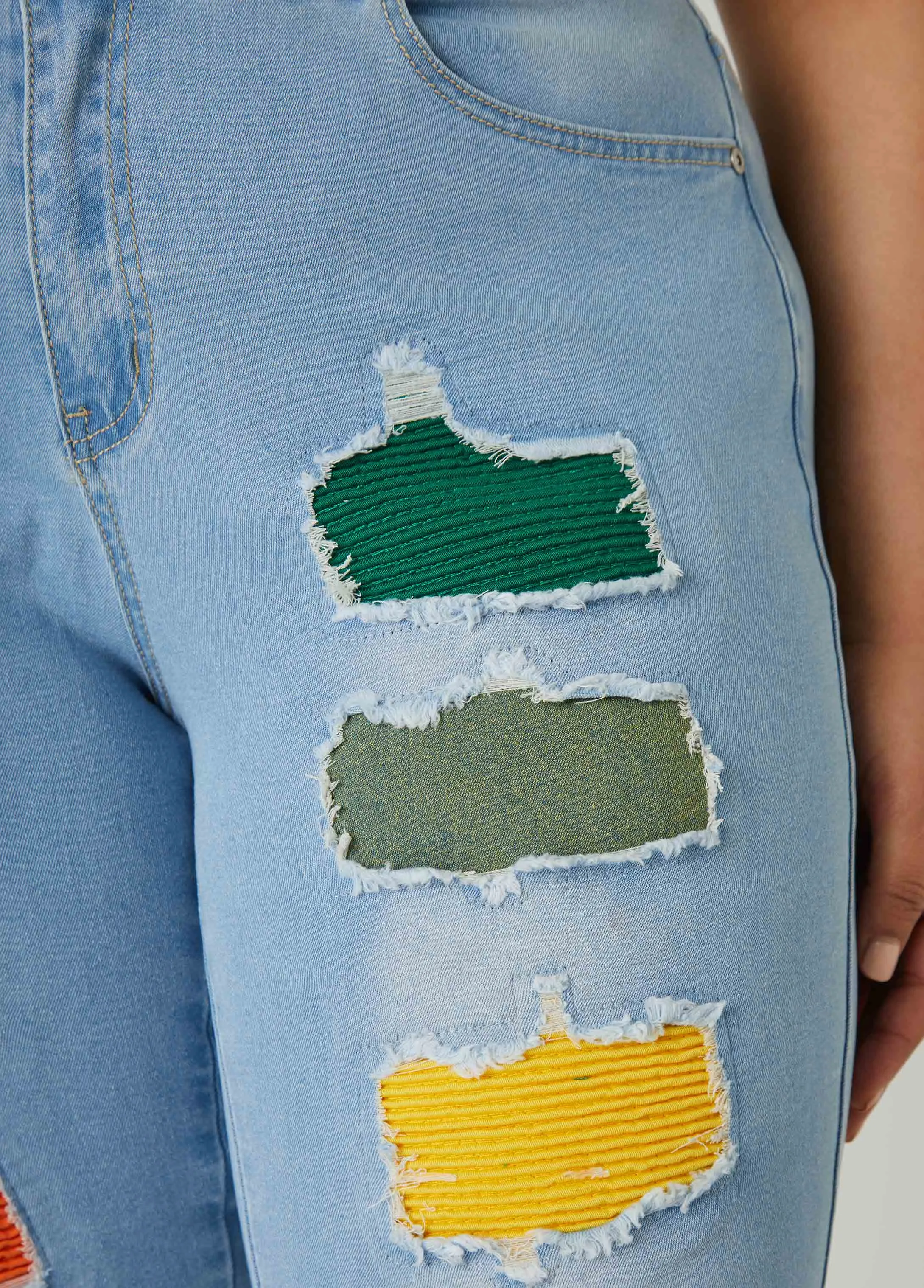 Cutout Ribbed Detail Skinny Jeans sold by Ashley Stewart product image thumbnail 4