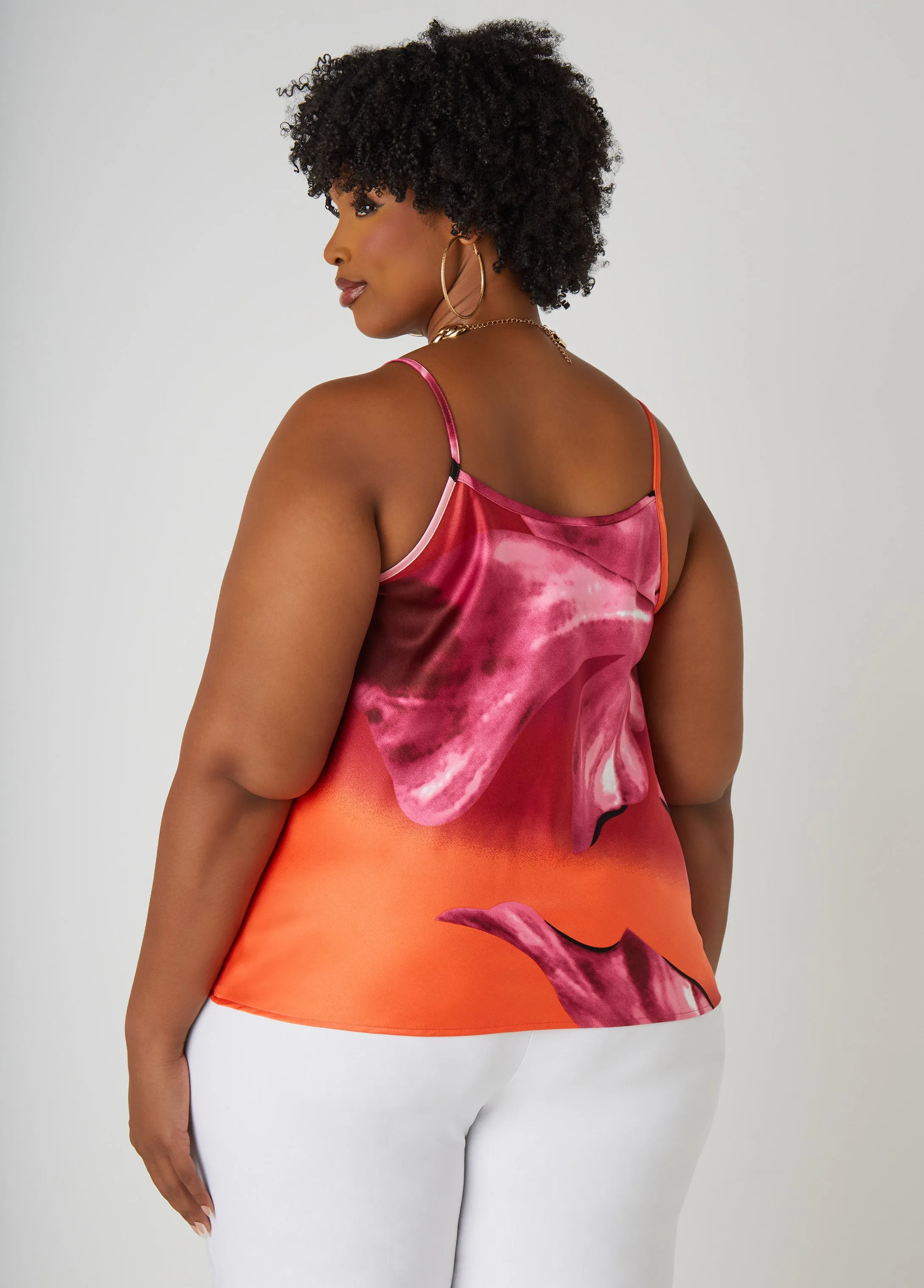 Floral Print Cowl Neck Cami sold by Ashley Stewart product image thumbnail 2