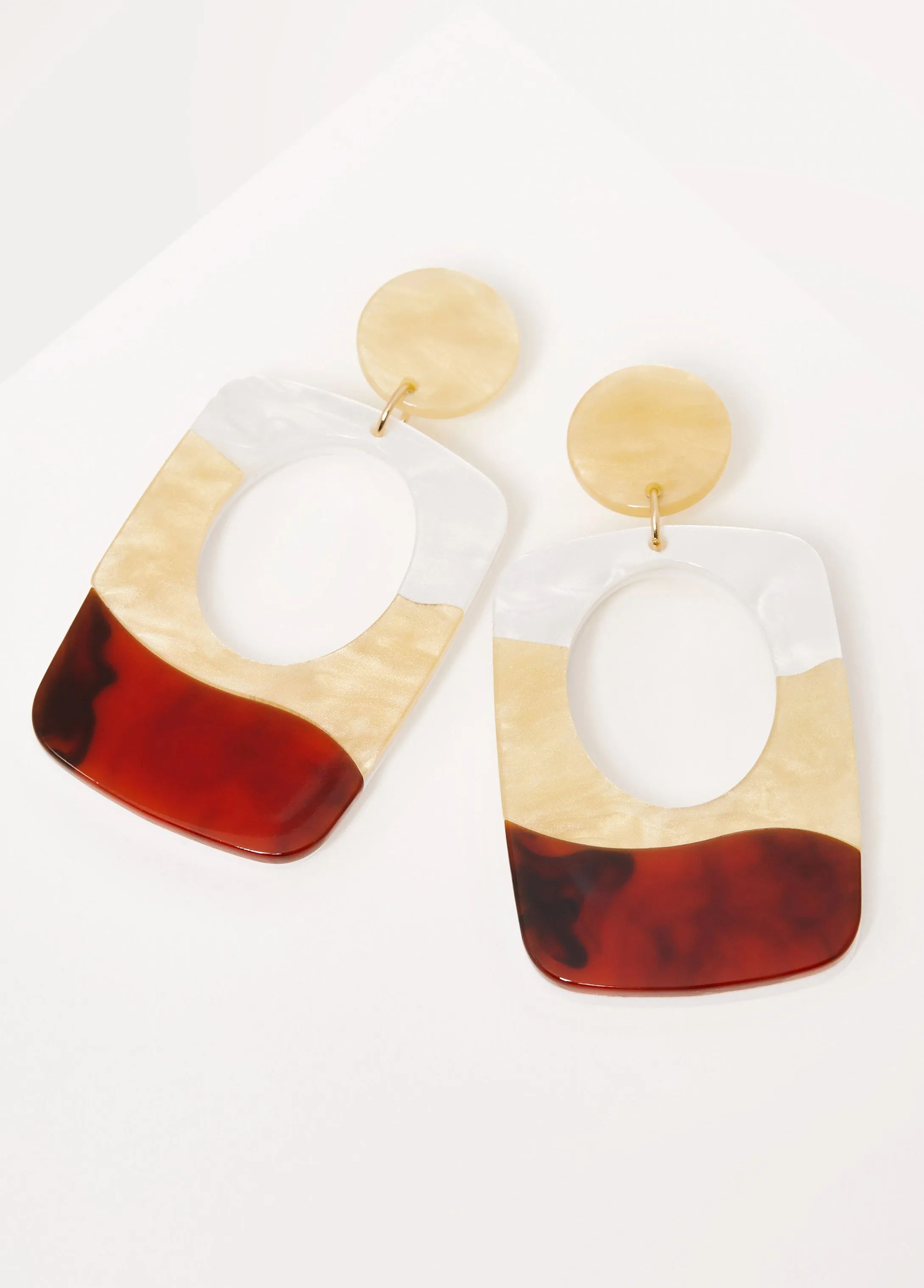 Cutout Colorblock Earrings sold by Ashley Stewart product image thumbnail 2